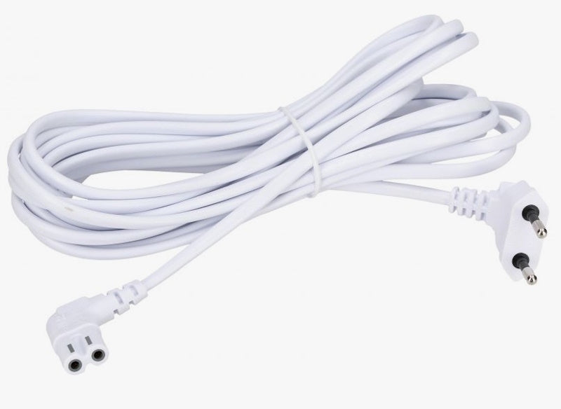 Power cable white C7 cable for TV, soundbar radio - 5 meters