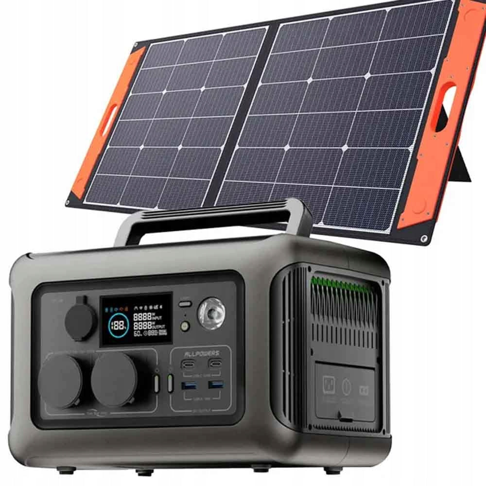Power station with solar panel BMS ALLPOWERS R600 + panel ORLLO 100W