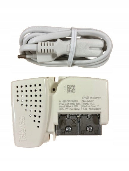 Power supply amplifier splitter Televes 579401 PICOKOM PUS122PICO 12V 200mA
