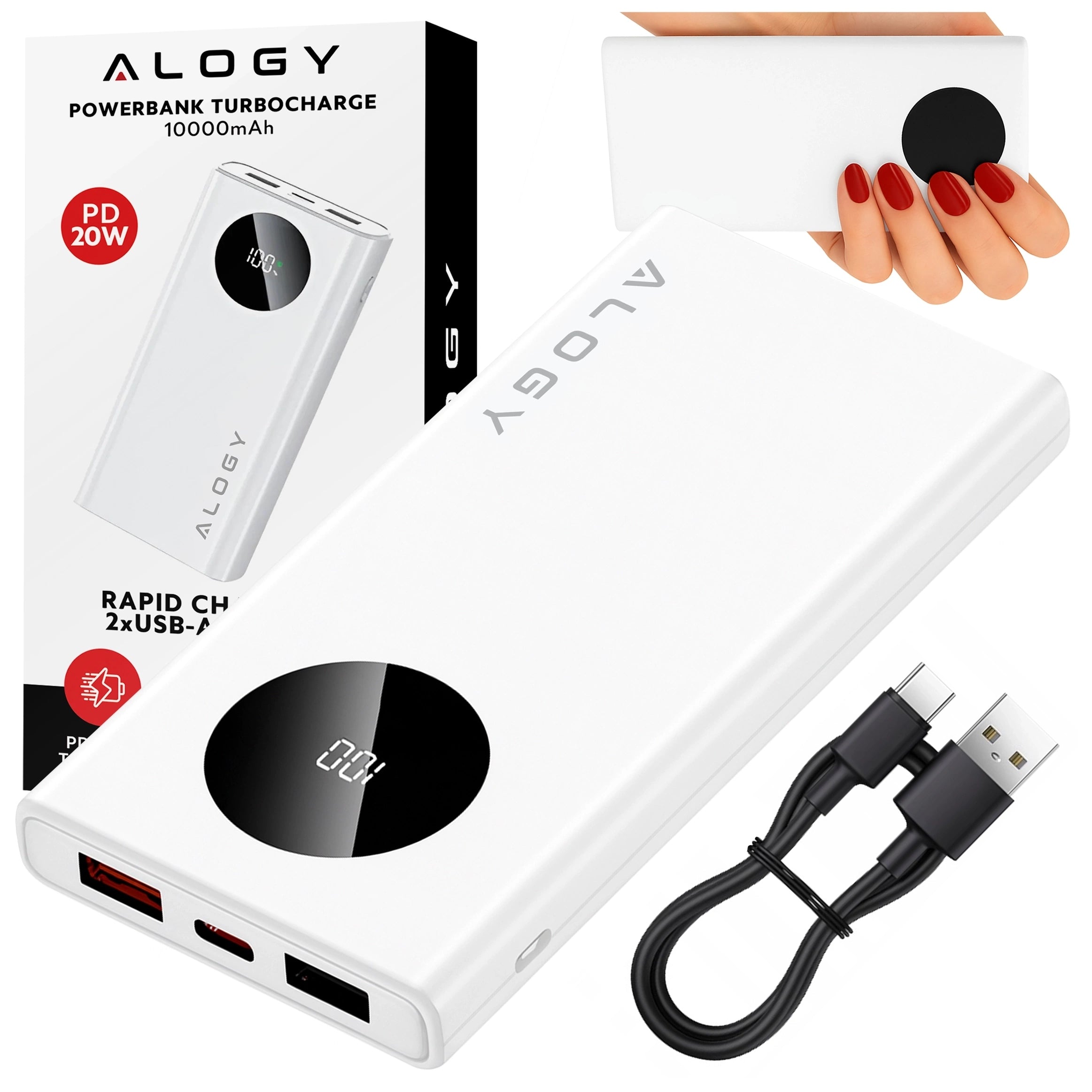 PowerBank 10000mAh, Fast Charging PD 120W 2x USB-A and 1x USB-C TURBO