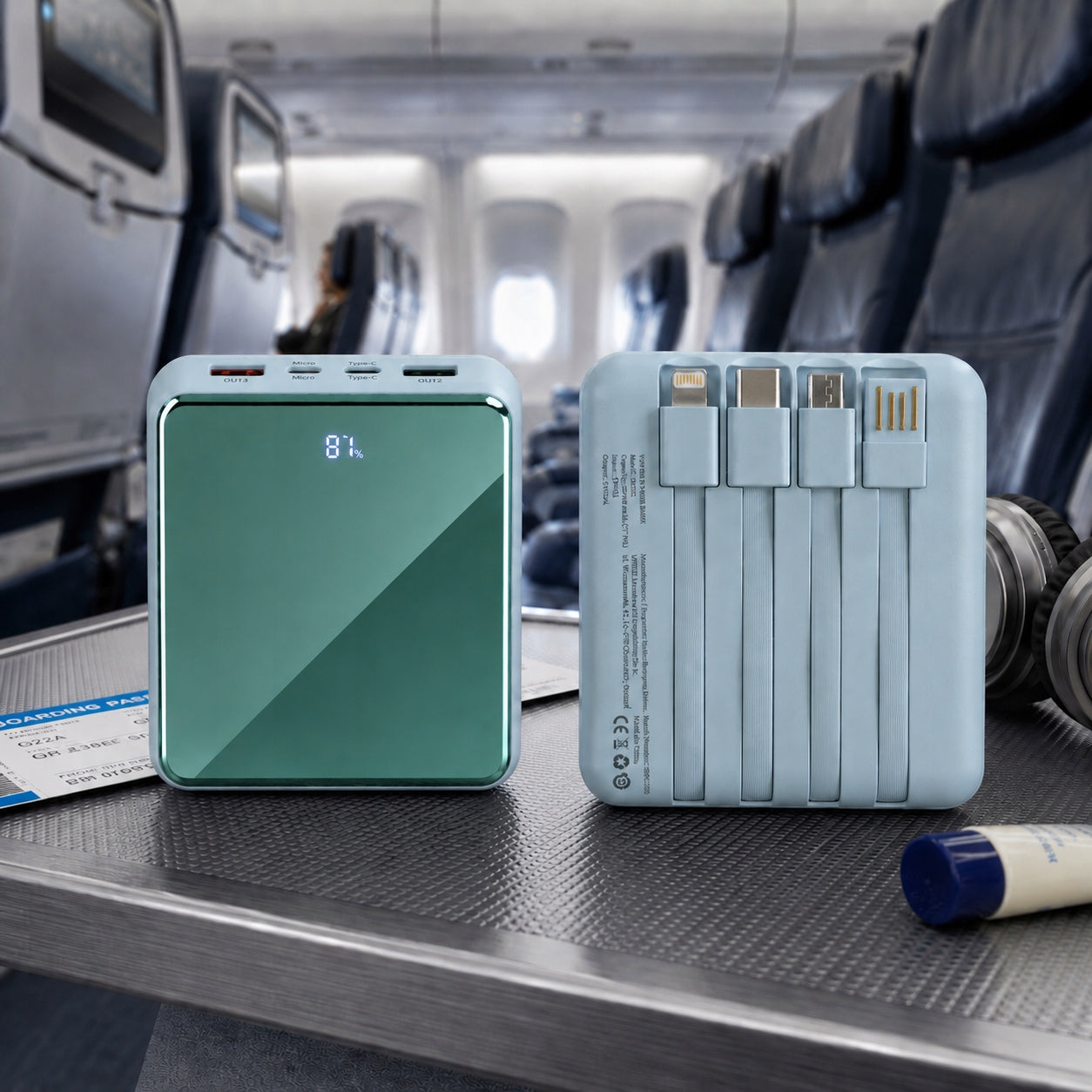 Powerbank 20000mAh VOPTIX DX352 4 built-in USB-C 22.5W aviation LCD cables Manufacturer code DX-352 Travel Max