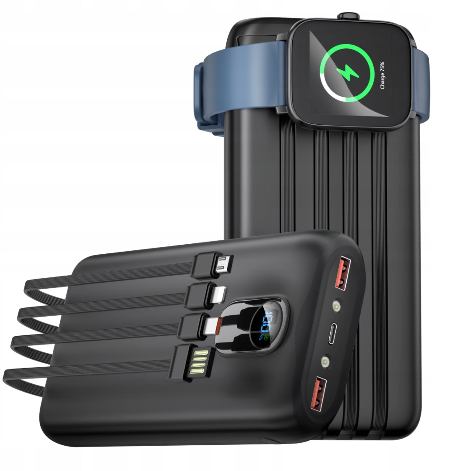 Powerbank 30000mAh Fast Charging USB-C QC PD with Cable SOUNIX