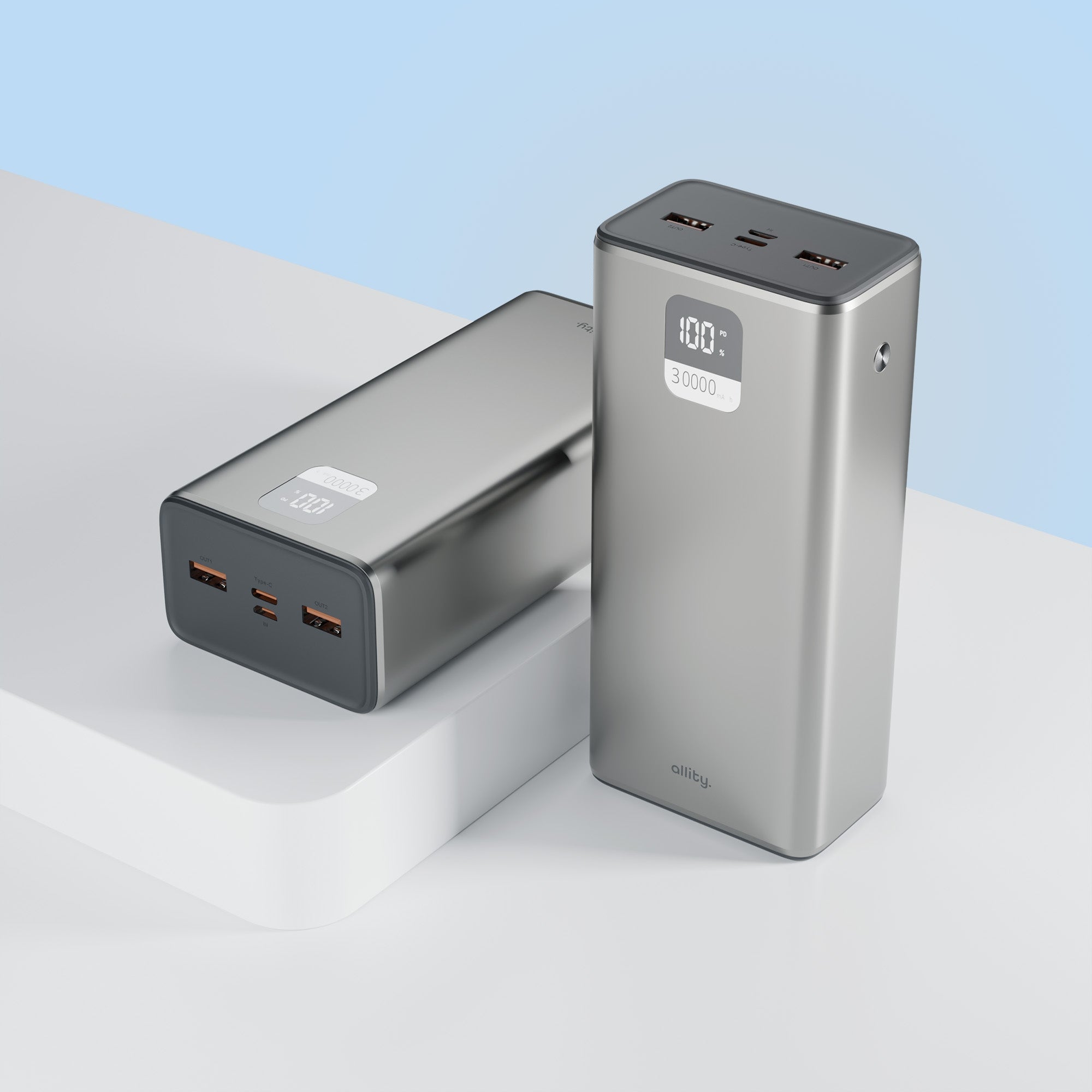 Powerbank 30000mAh USB-C 22,5W Power Bank USB A ALUMINUM POWERFUL + CABLE Packaging status original