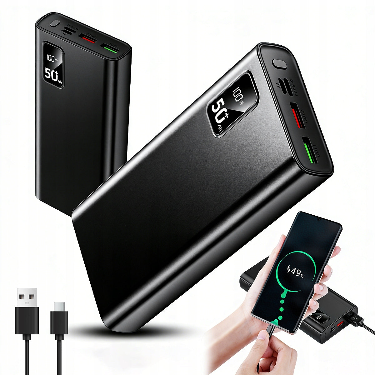 Powerbank 50000mAh Mega efficient USB-C fast charging NEW Battery capacity 50000 mAh