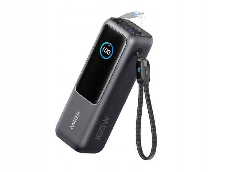 Powerbank Anker Zolo 25000mAh 165W PD with two USB-C cables Black and grey Manufacturer code A1695H11