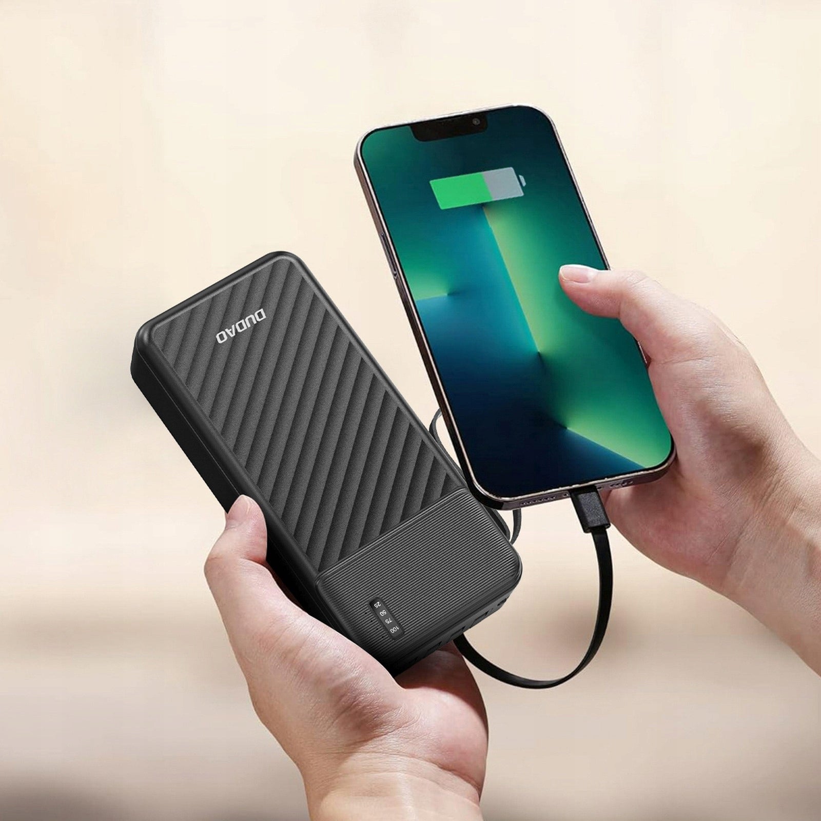 Powerbank Dudao K11 Pro 20000 mAh with built-in 4in1 cables - black Packaging status original