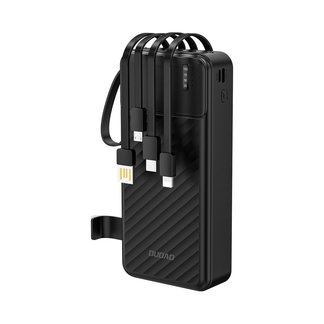 Powerbank Dudao K11 Pro 20000 mAh with built-in 4in1 cables - black