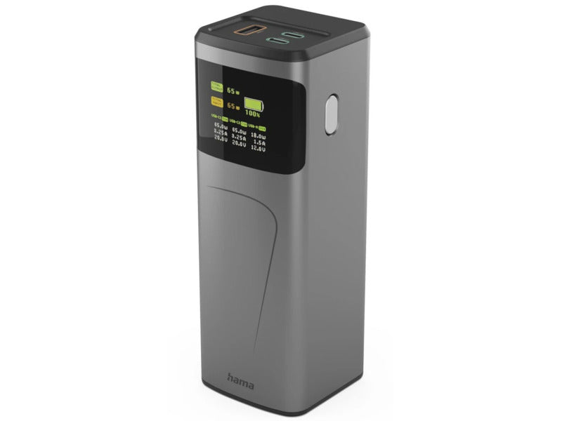 Powerbank HAMA Power Pack 20000 mAh High Power 65W Grey Battery capacity 20000 mAh