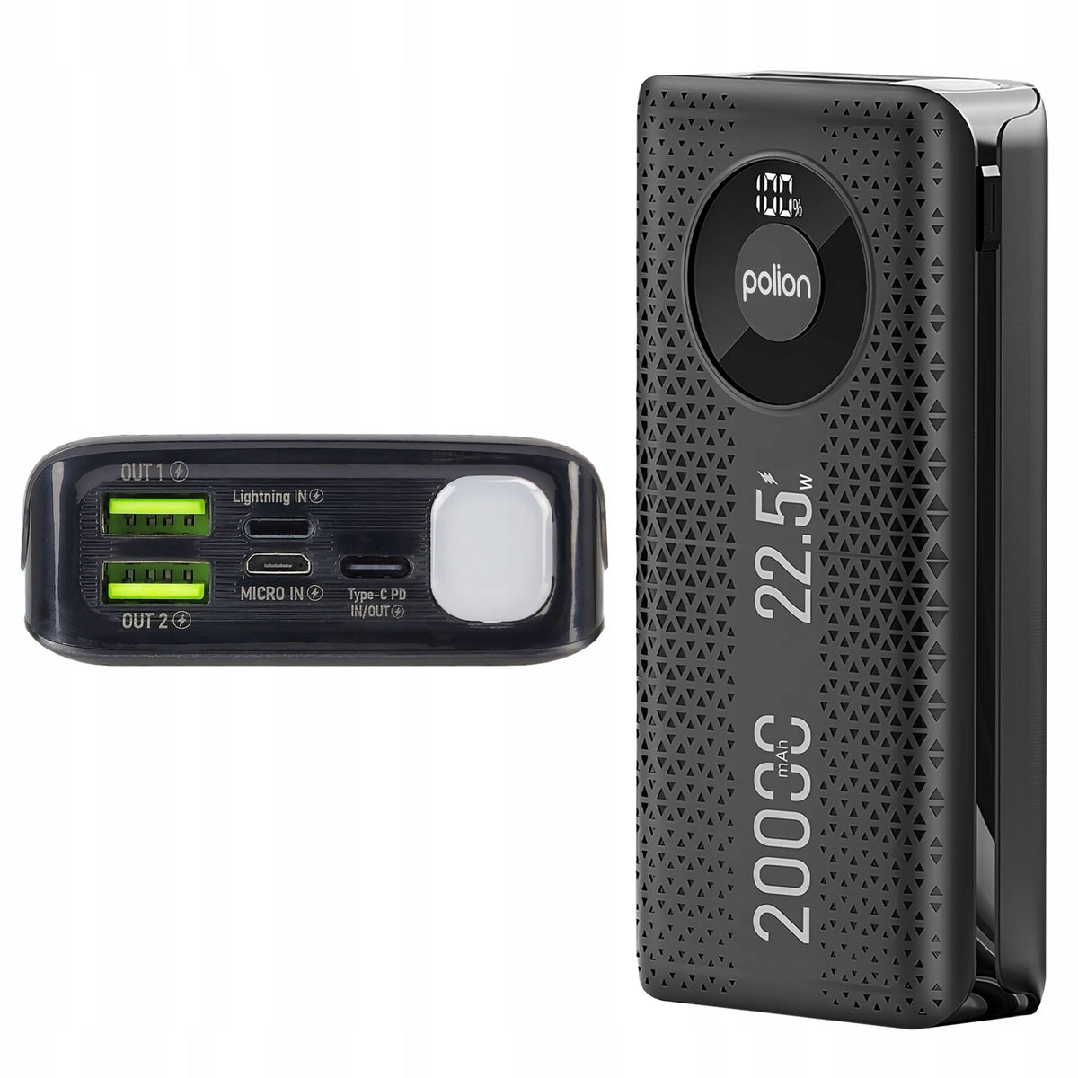 Powerbank POLION Fast Charging 22.5W 20000mAh USB-C USB-A PD3.0 QC3.0 Battery capacity 20000 mAh