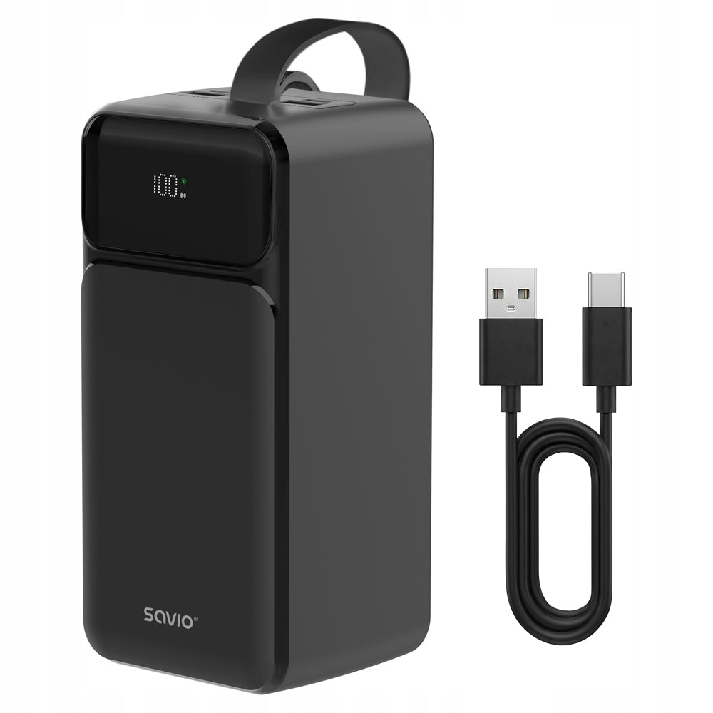 Powerbank SAVIO BA-14 50000mAh 185Wh 20W USB-C USB-A LED Fast Charging Packaging status original