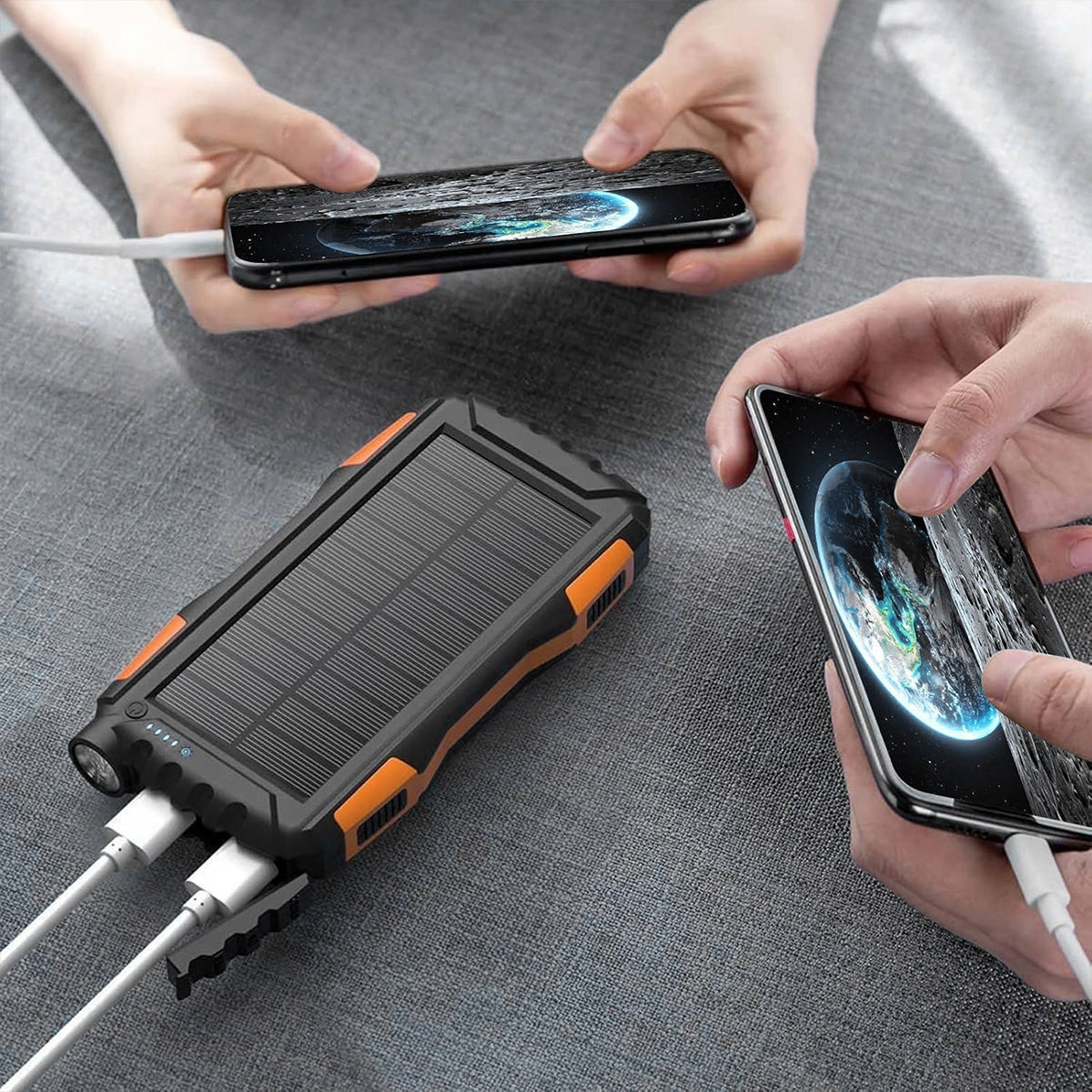 Powerbank Solar 30000mAh Waterproof 22,5W Fast Charging LED Battery type lithium-ion