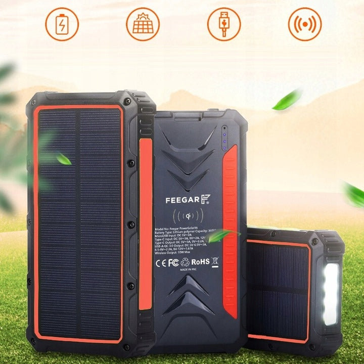 Powerbank Solar Feegar 36000mah Power 20W 4x USB-C PD Induction Fast Power Manufacturer code FEE-02000