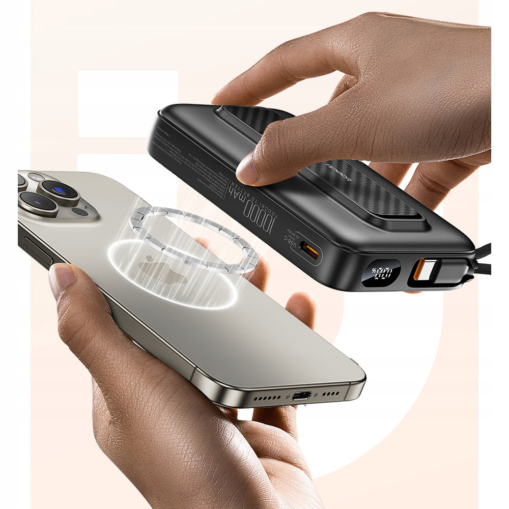 Powerbank Toocki 10000 mAh 22.5W with USB-C+ cable wireless charging Manufacturer code TP03251