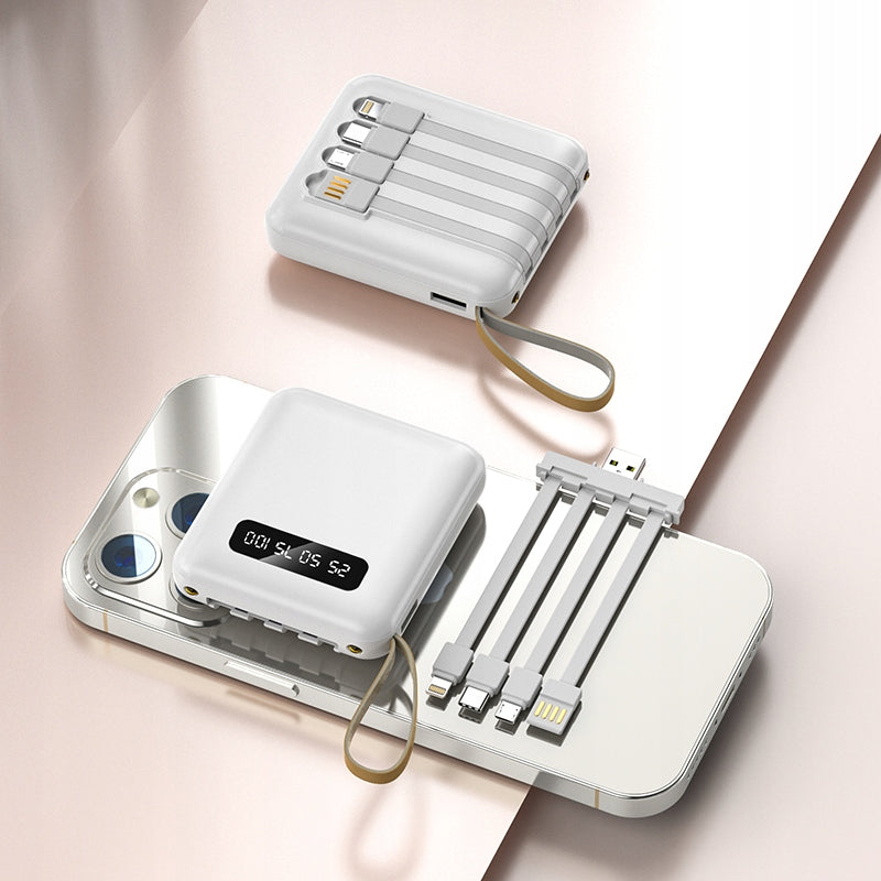 Powerbank with four cable Zasilacz z czterema kablami 10000mAh 3A 5V