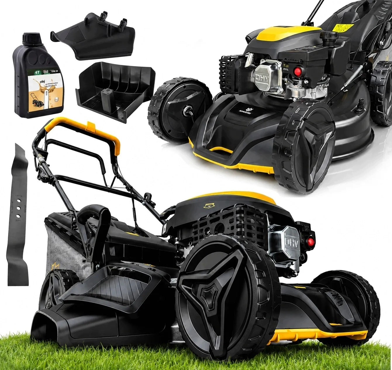 Powerful Combustion Lawn Mower with Drive 181cc 56cm Royale King 9000 + 4T Oil