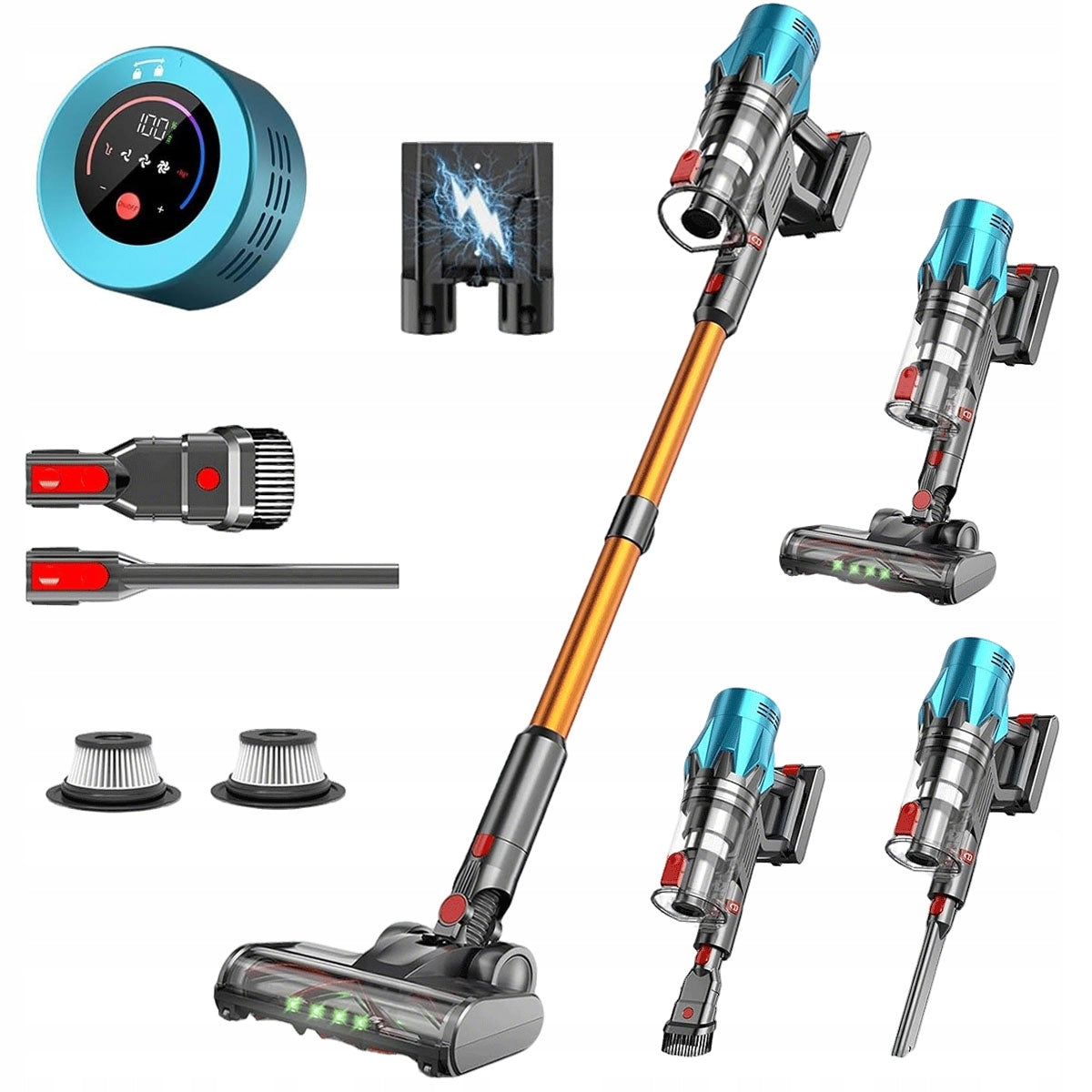 Powerful Cordless Vertical Vacuum Cleaner V18 550W 55000PA 1.5L