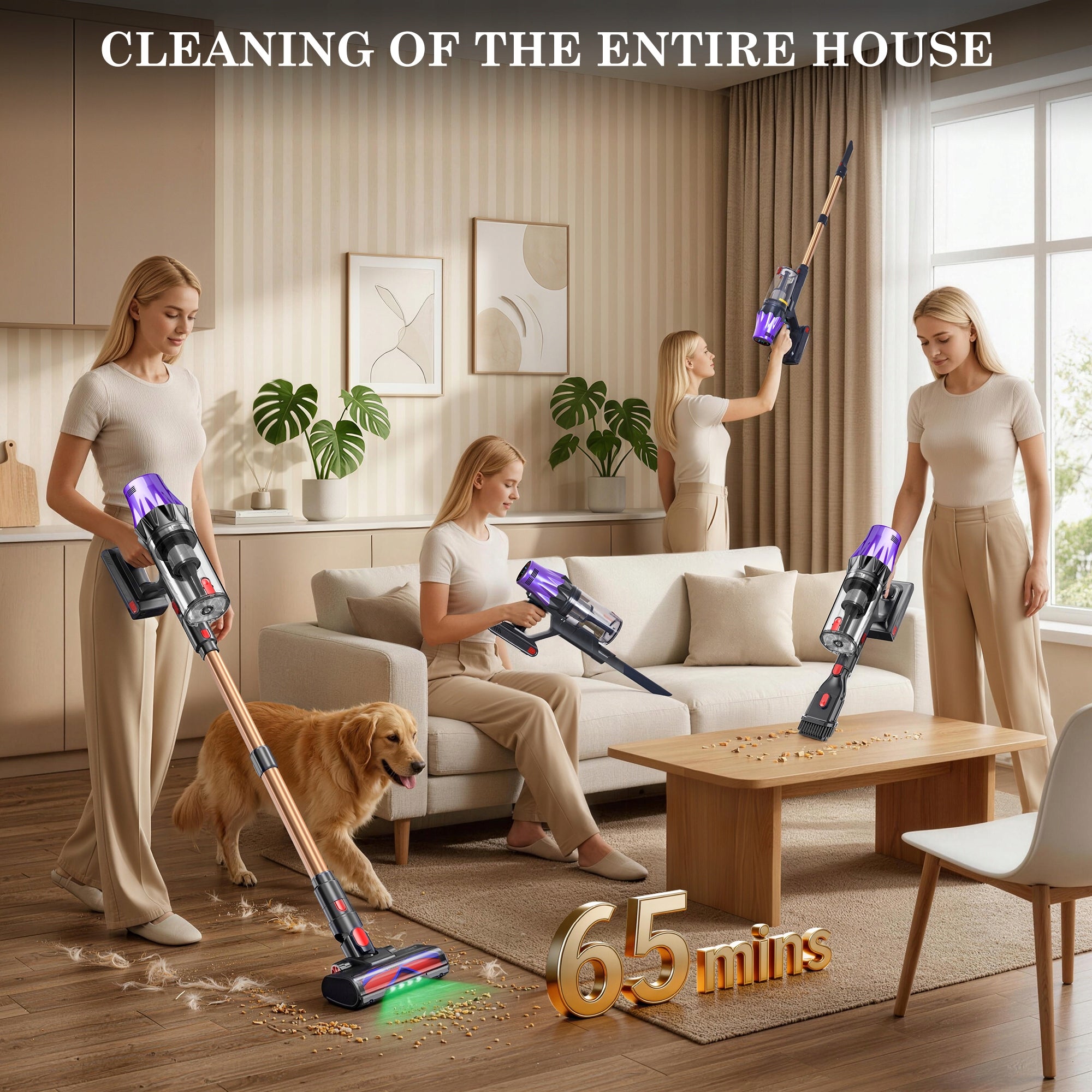 Powerful Cordless Vertical Vacuum Cleaners Blossom V20 650W 55000PA Brand Blossom