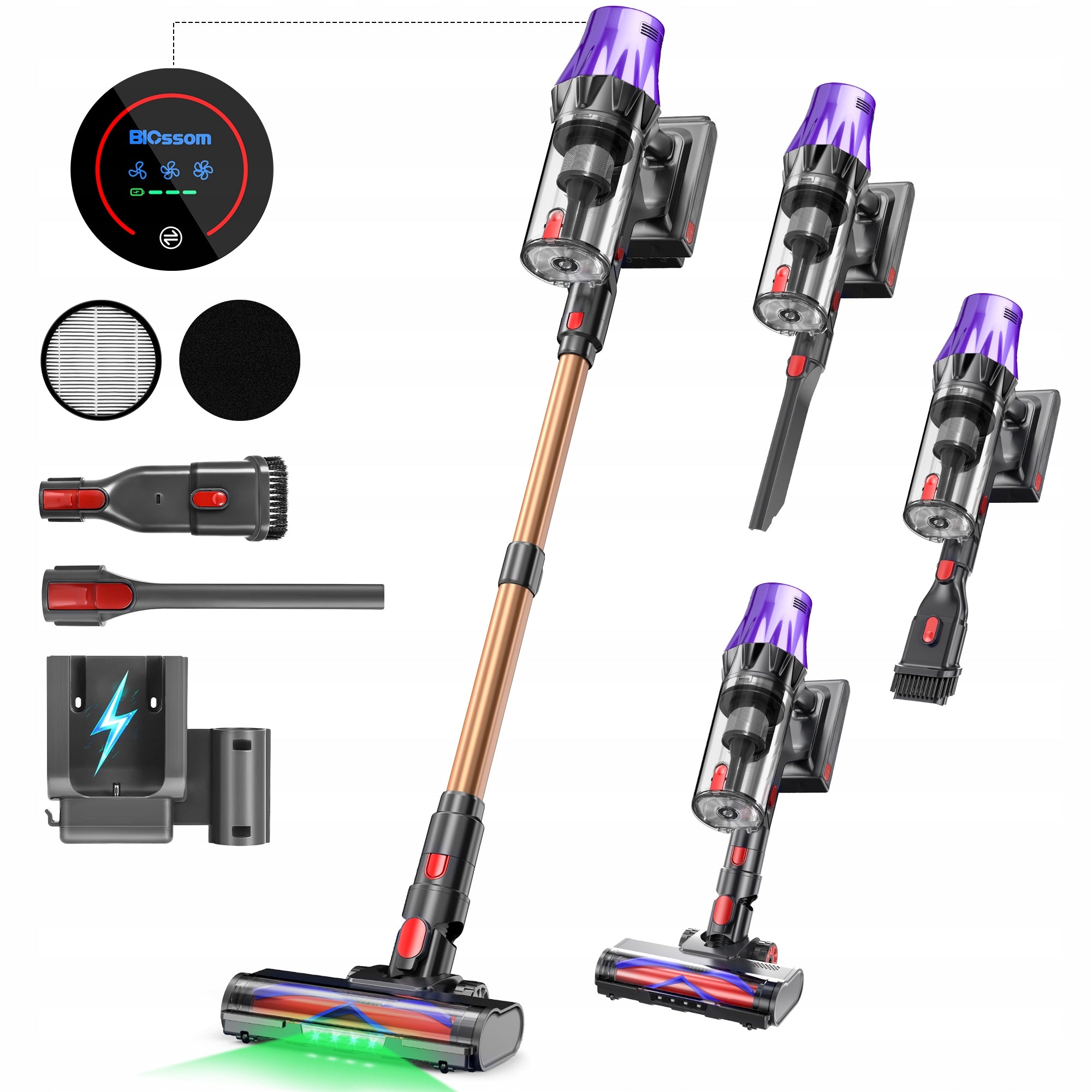 Powerful Cordless Vertical Vacuum Cleaners Blossom V20 650W 55000PA