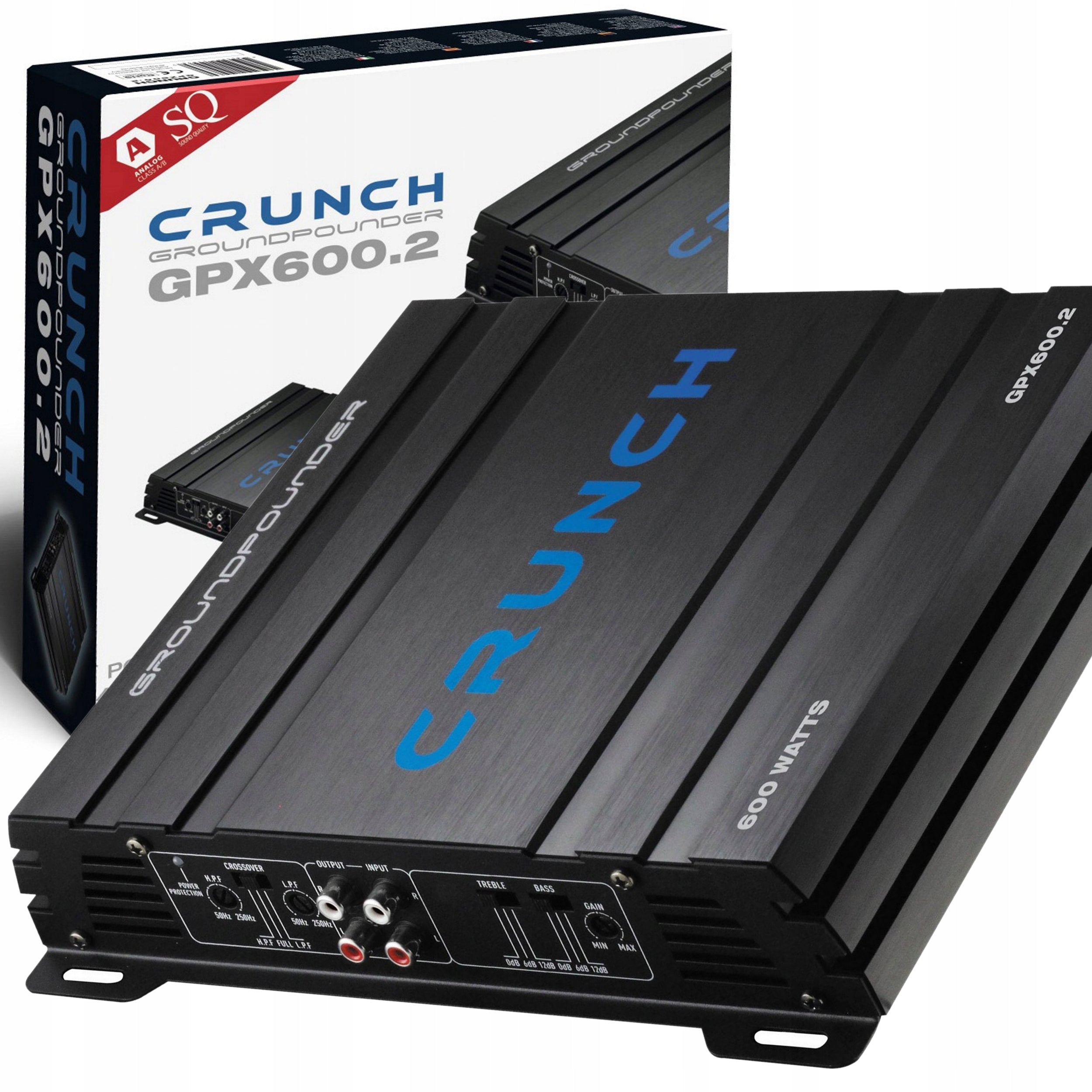Powerful Crunch GPX600.2 300W RMS amplifier in bridge 2 channels 2 x 150 Watt RMS