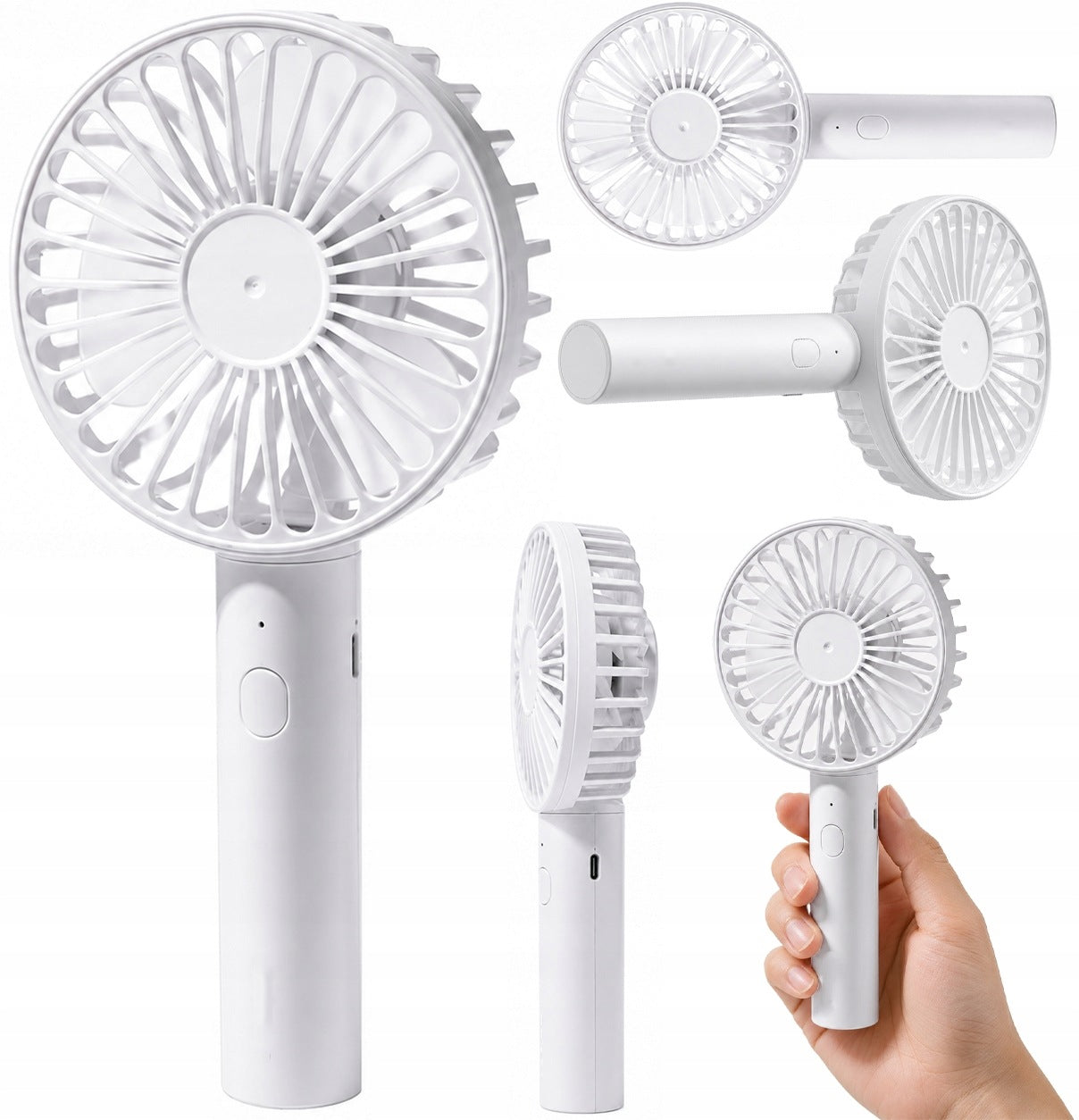 Powerful Desk Fan Mini Handheld Windmill Foldable Quiet 1800mAh USB-C
