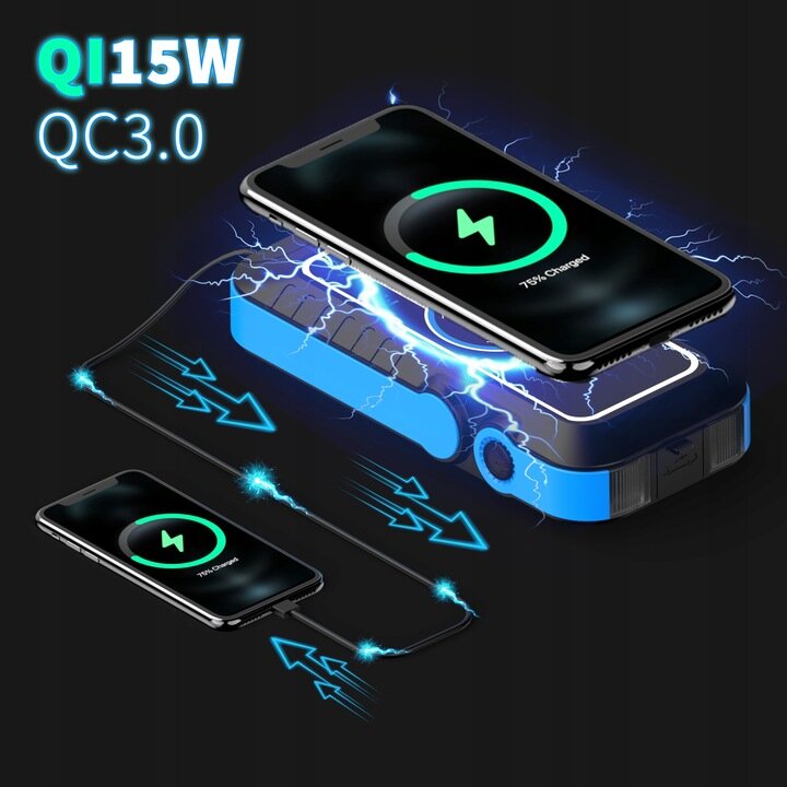Powerful Jump Starter Booster 59.2Wh Powerbank 16000mAh QC3.0 Start Flashlight Brand MBG Line