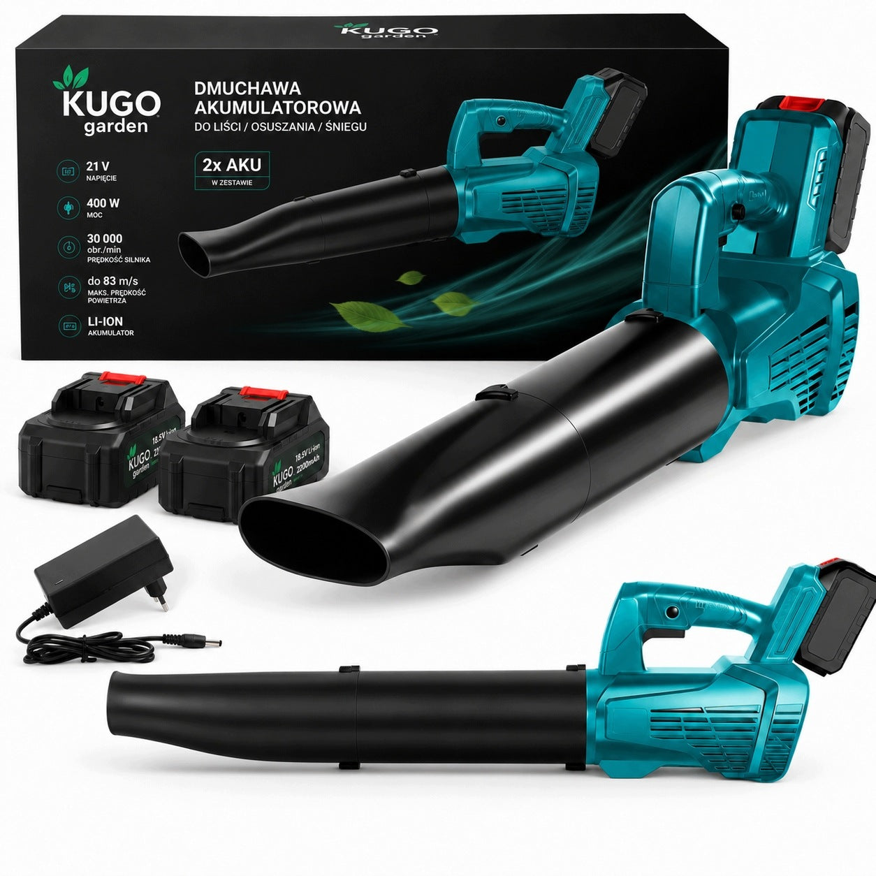 Powerful Leaf Blower Cordless Garden Snow Dehumidification 2x Aku