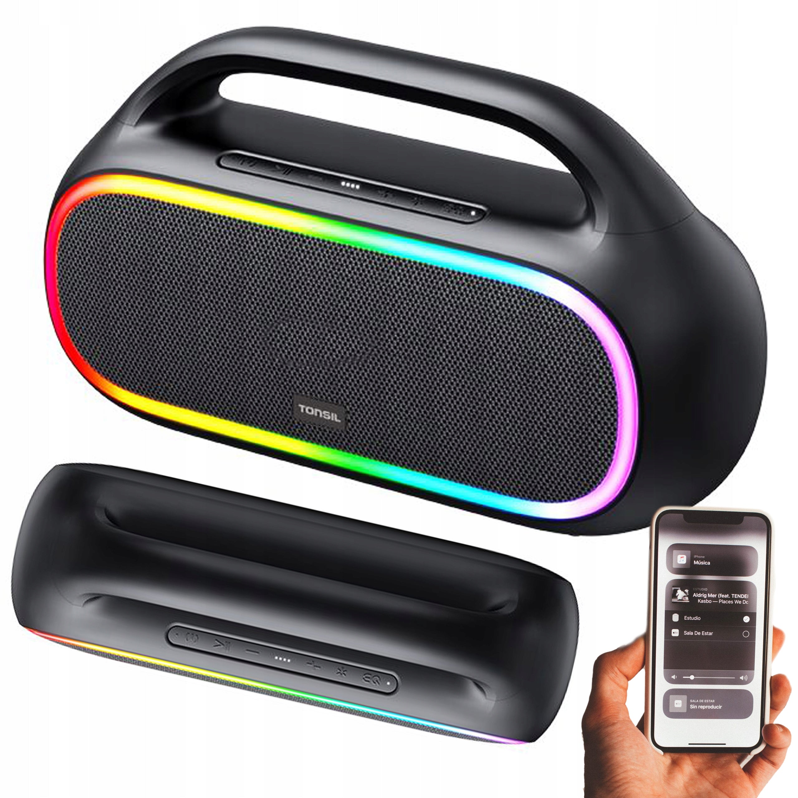Powerful Tonsil Tonus Bluetooth Wireless Speaker Portable BT 5.3 RGB 50W