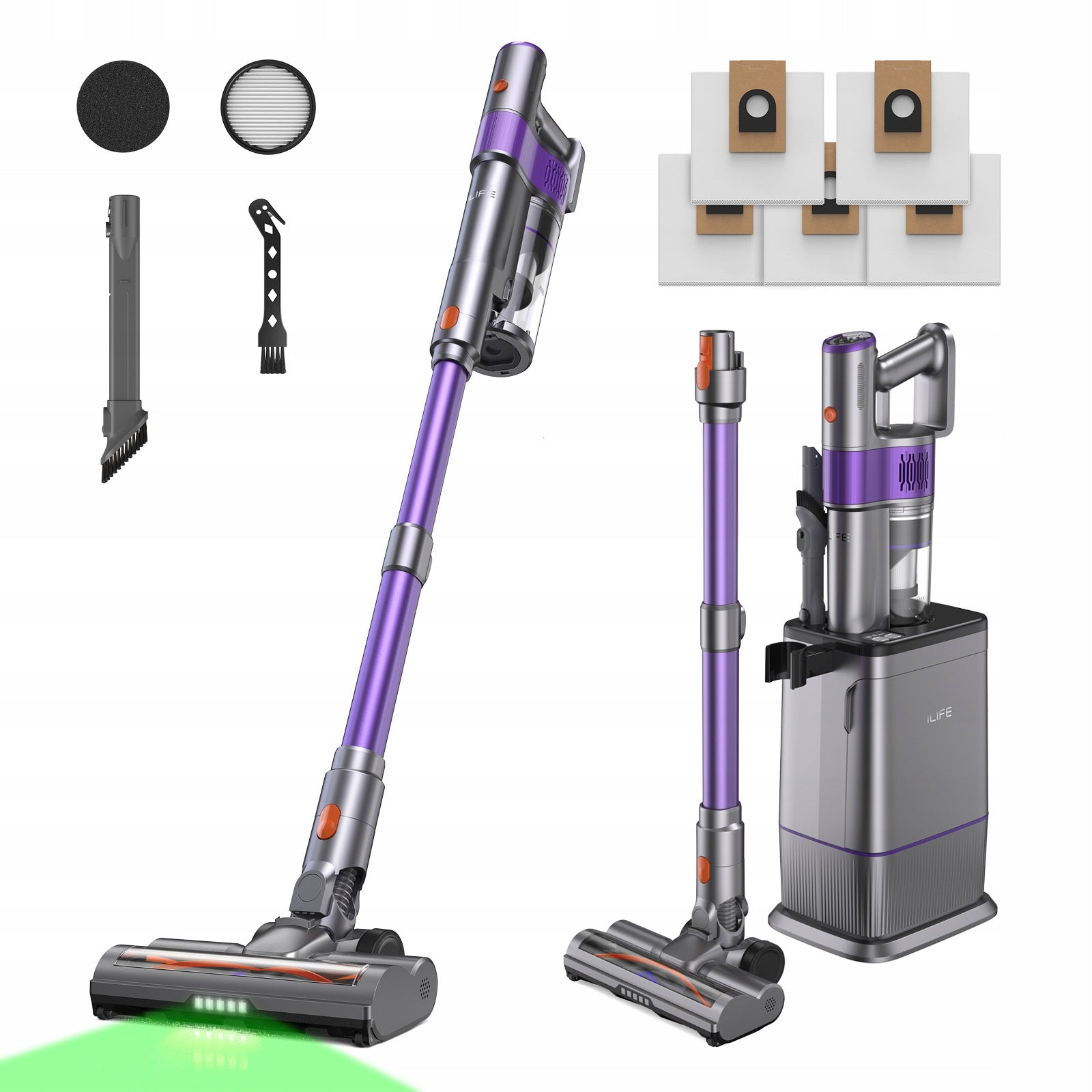 Powerful Vertical Cordless Vacuum Cleaner ILIFE H90 Pro 35kPa Hair Station