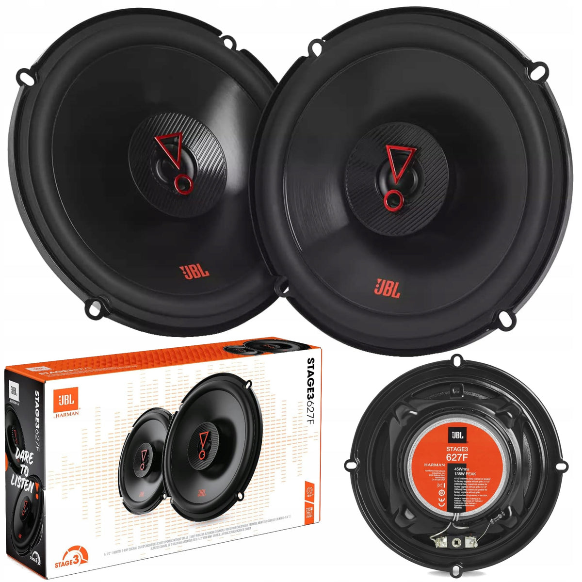 Powerful car speakers JBL STAGE3 627F 165mm 16,5cm ideal for radio
