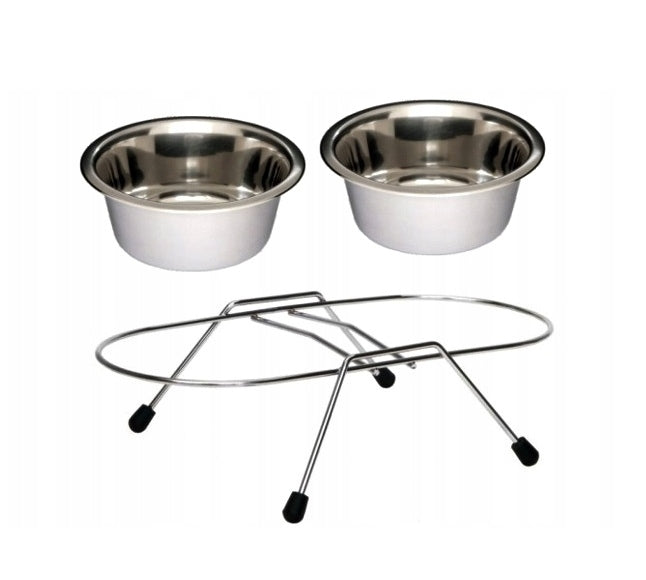 Practical Stable Set of 2 Bowls ON STAND SILVER LOW 2X0,9L Manufacturer code 5907459202083