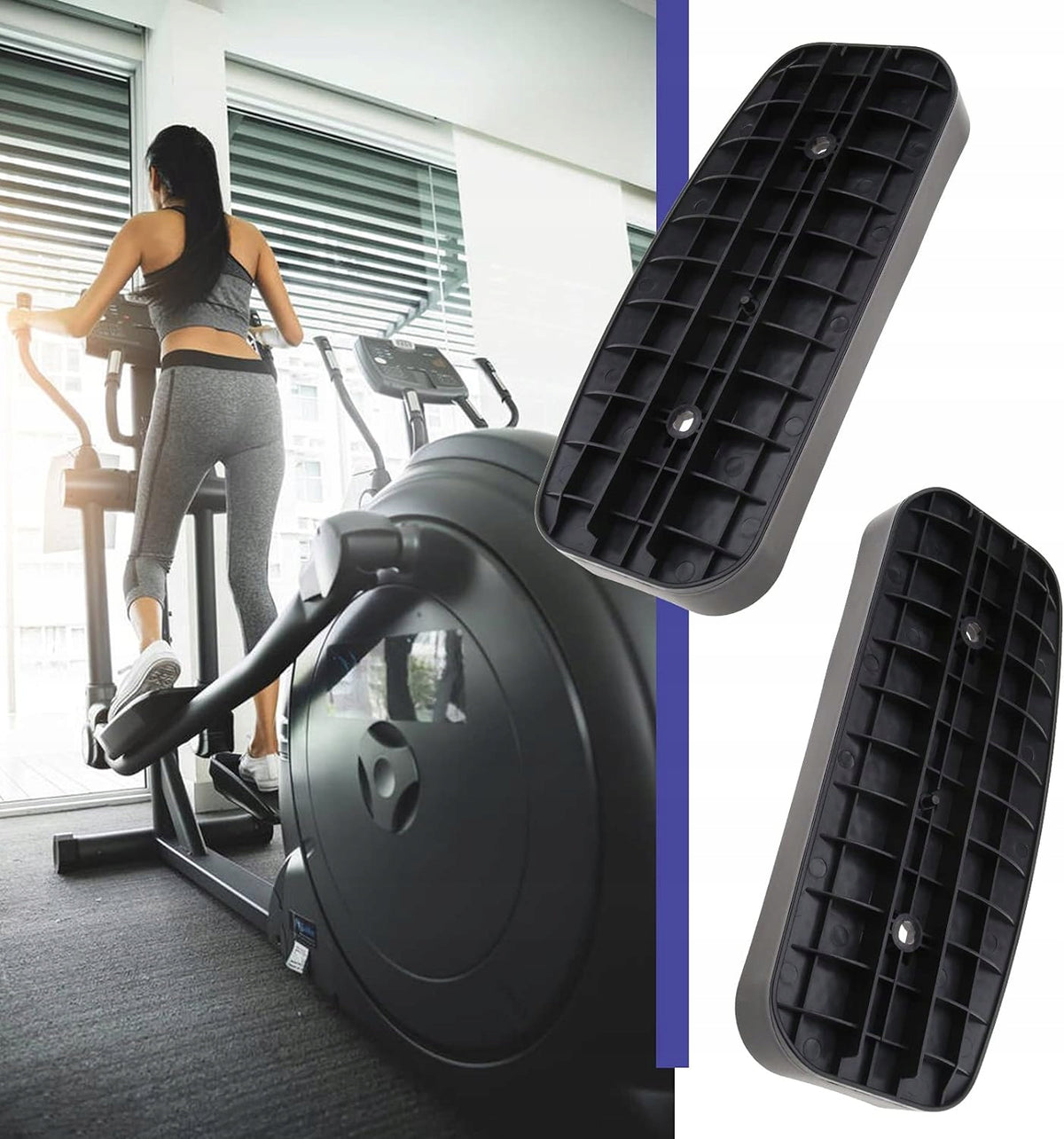 Practical pedals for elliptical cross trainer exercises 1 pair of pedals Manufacturer code DN001