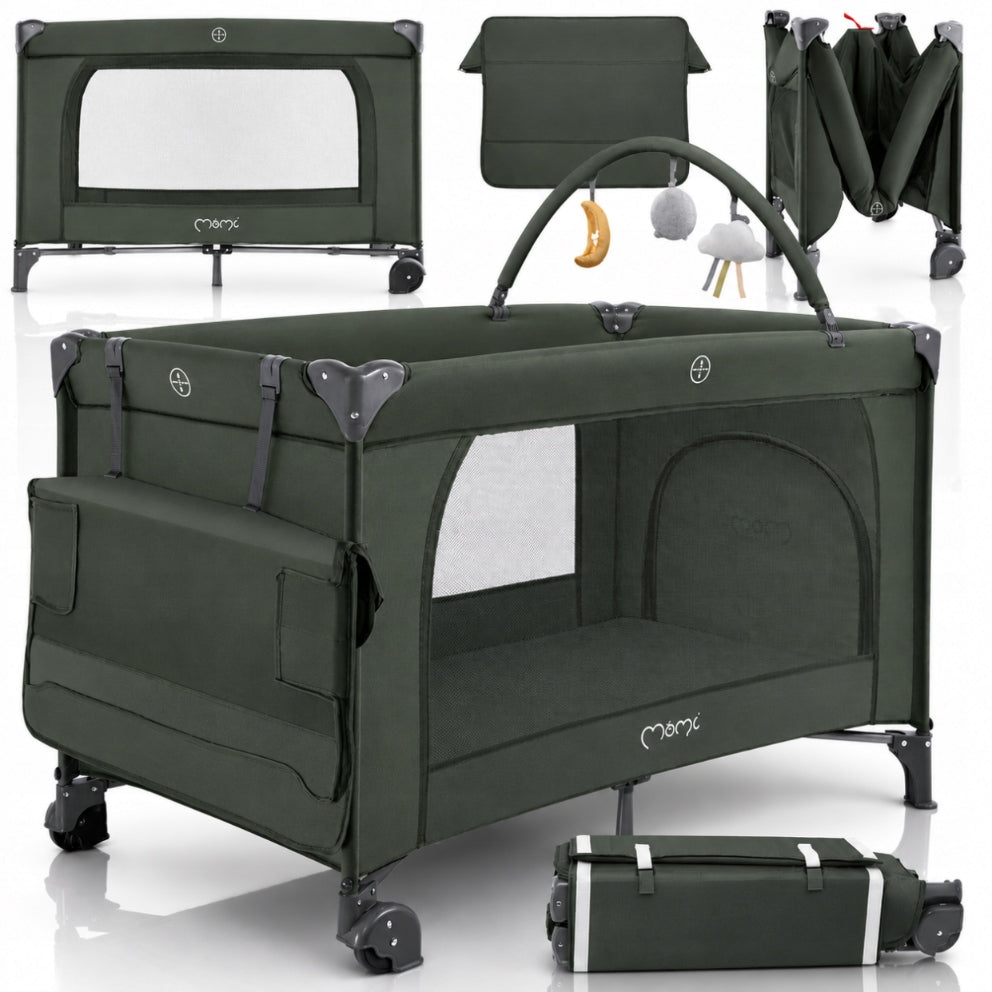 Premium 2in1 Travel cot MoMi BELOVE PLUS - changing table mattress bag