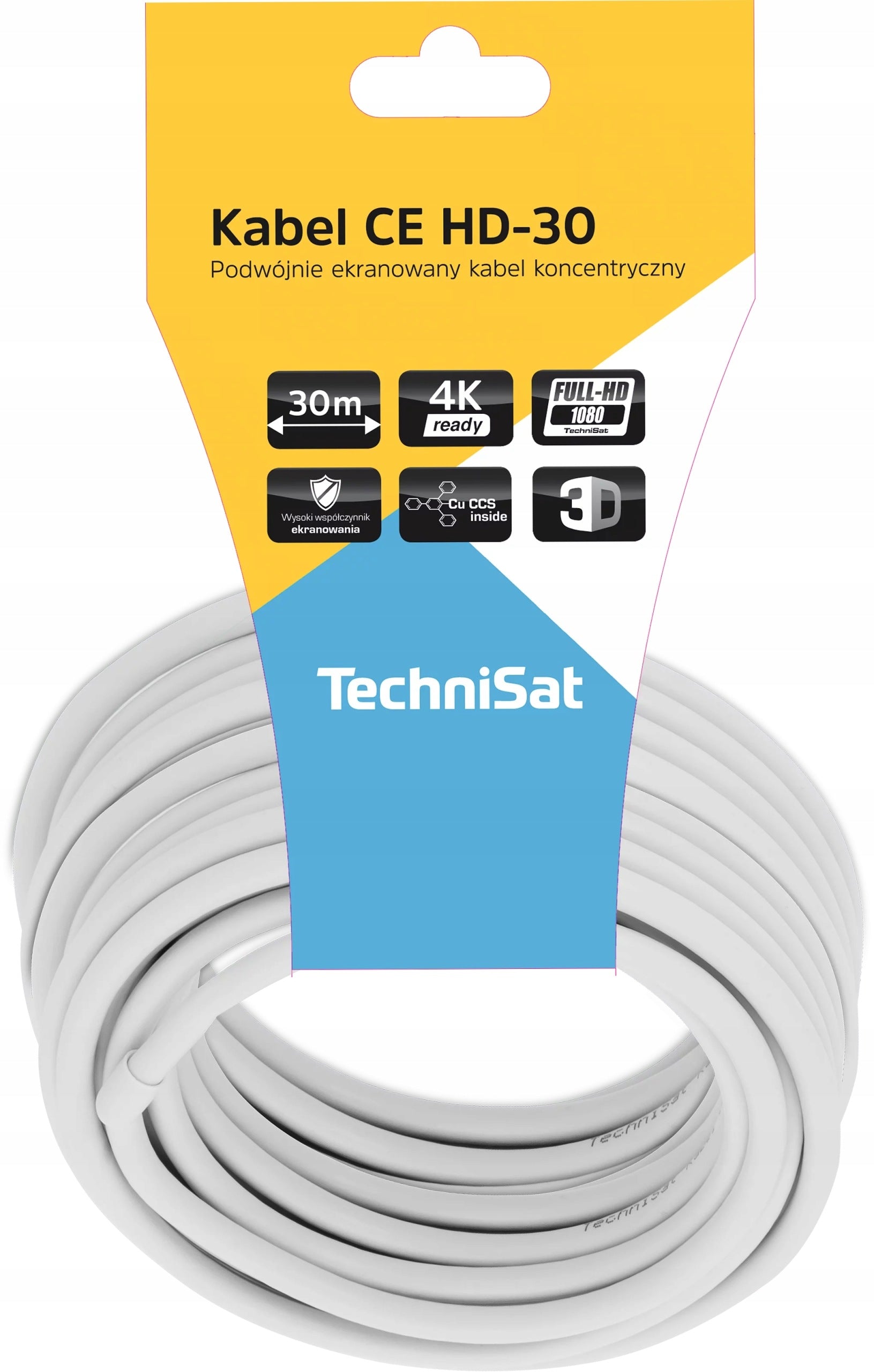 Premium Antenna Cable TechniSat CE HD CABLE 30 30m Grey 4K