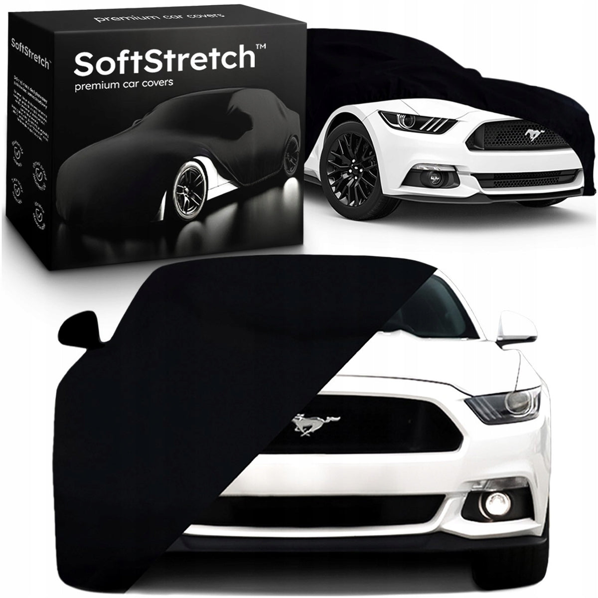 Premium Flexible SoftStretch Car Cover for Ford Mustang GT
