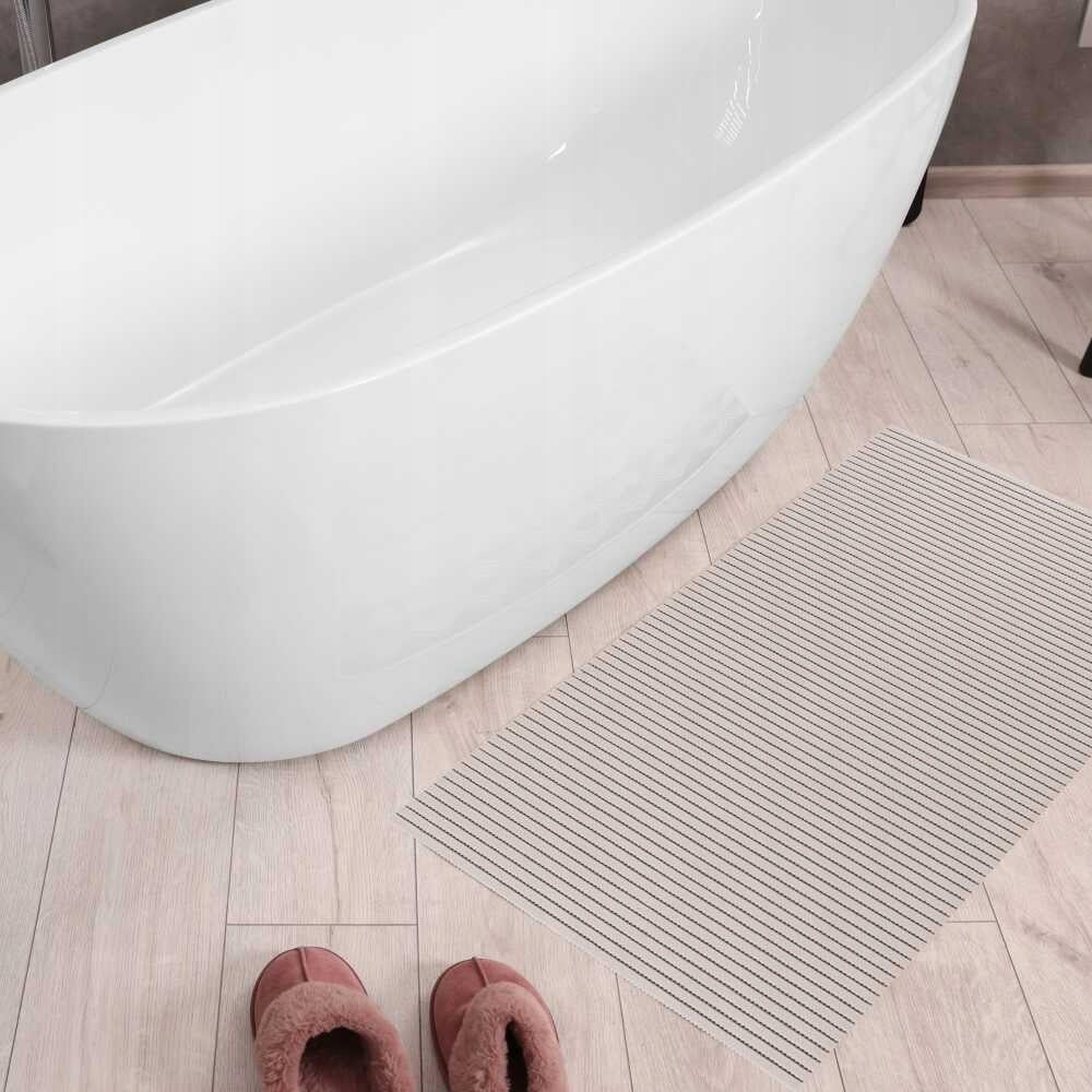 Premium PVC Bathroom Mat Smooth Beige 65cm Product width 65 cm