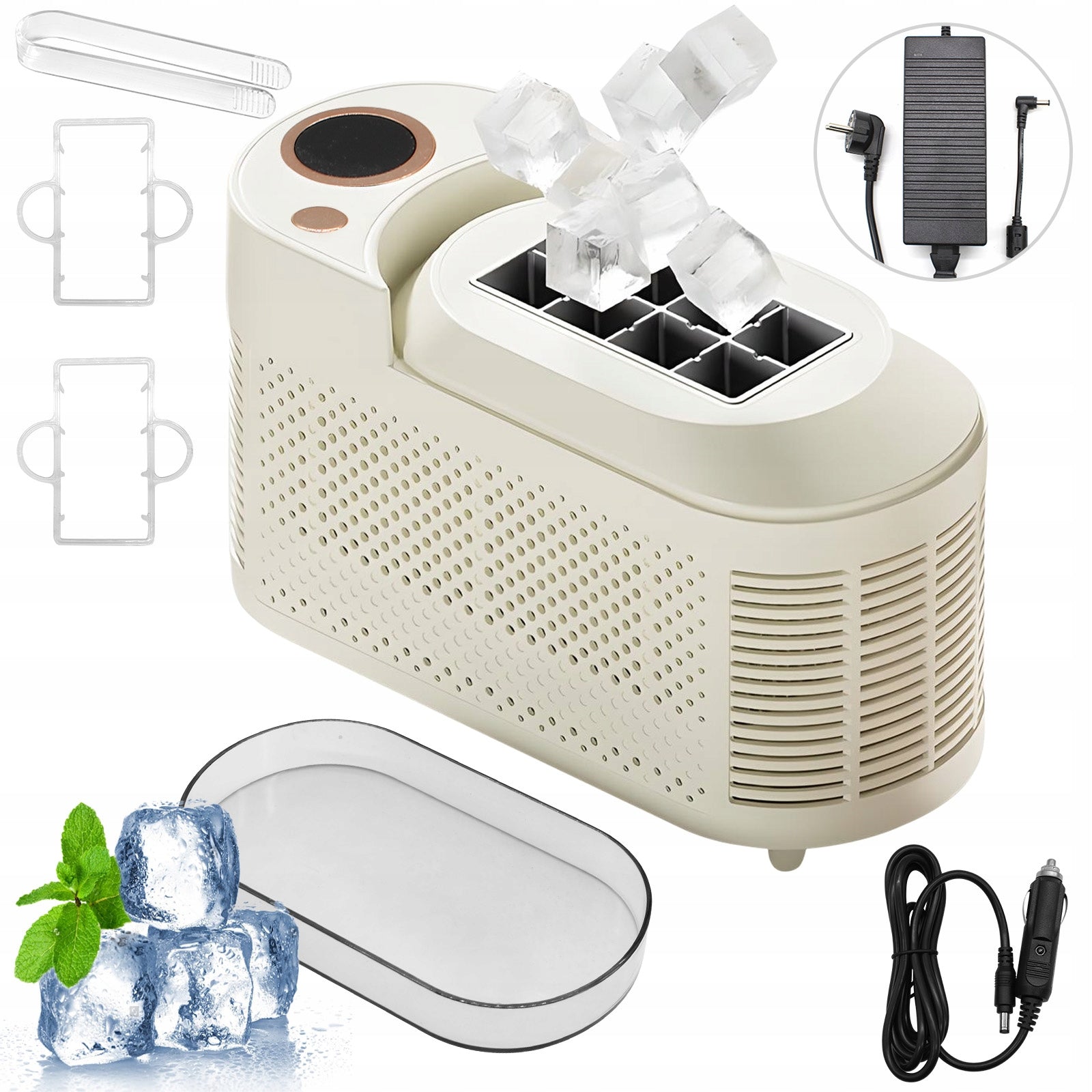 Premium Portable Mini Ice Maker – 20-25 Min Instant Ice, 8 Solid Cubes