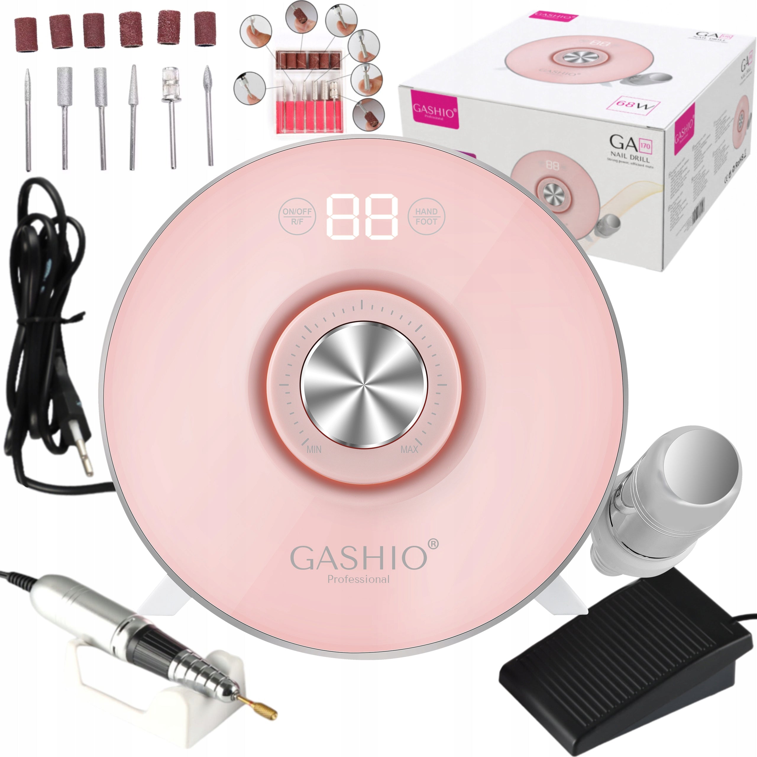 Premium Professional 68W Manicure Nail Milling Machine with Cutters Strong 68W
