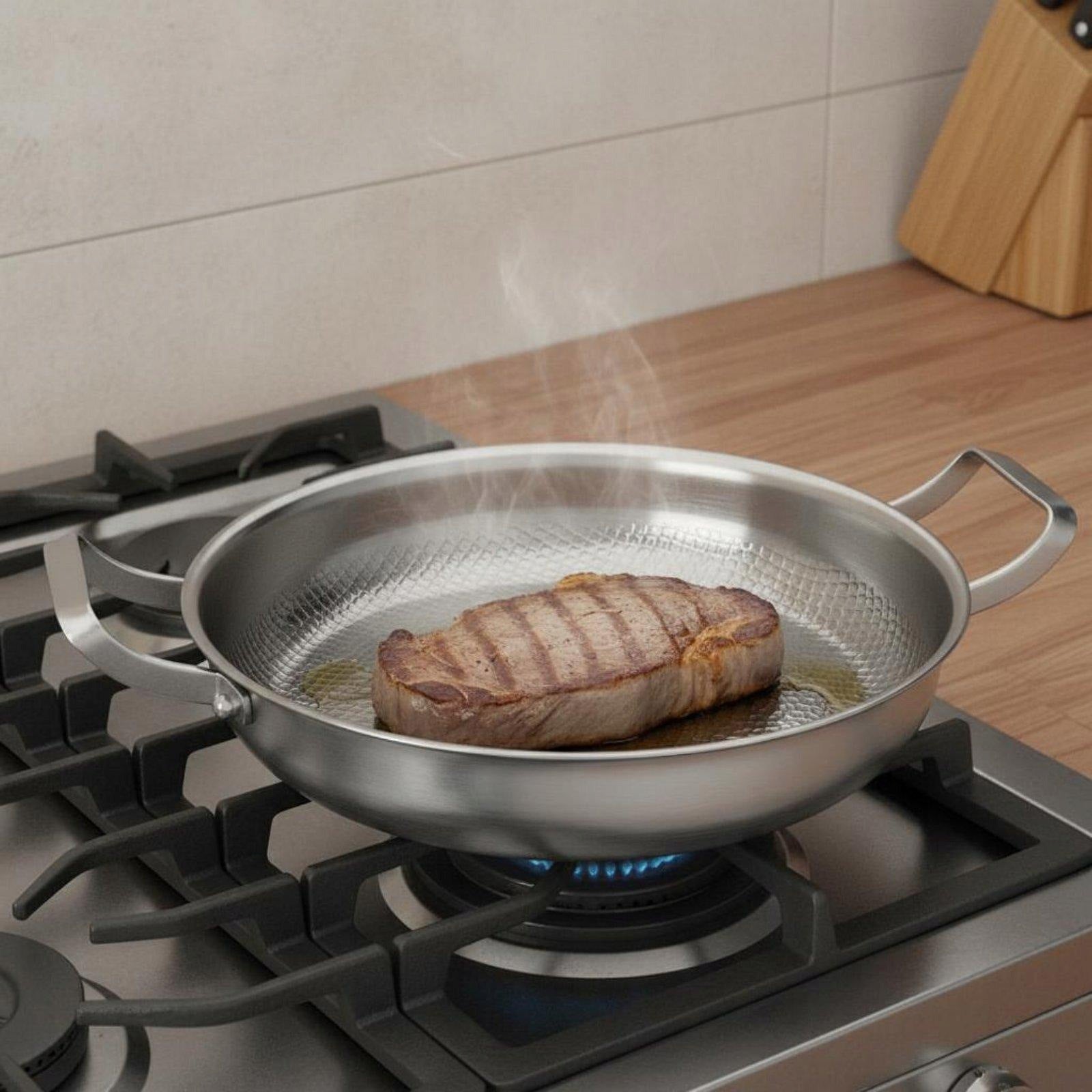 Premium Titanium Steel Frying Pan Non Stick Skillet Pan for Efficient 26CM Brand no brand