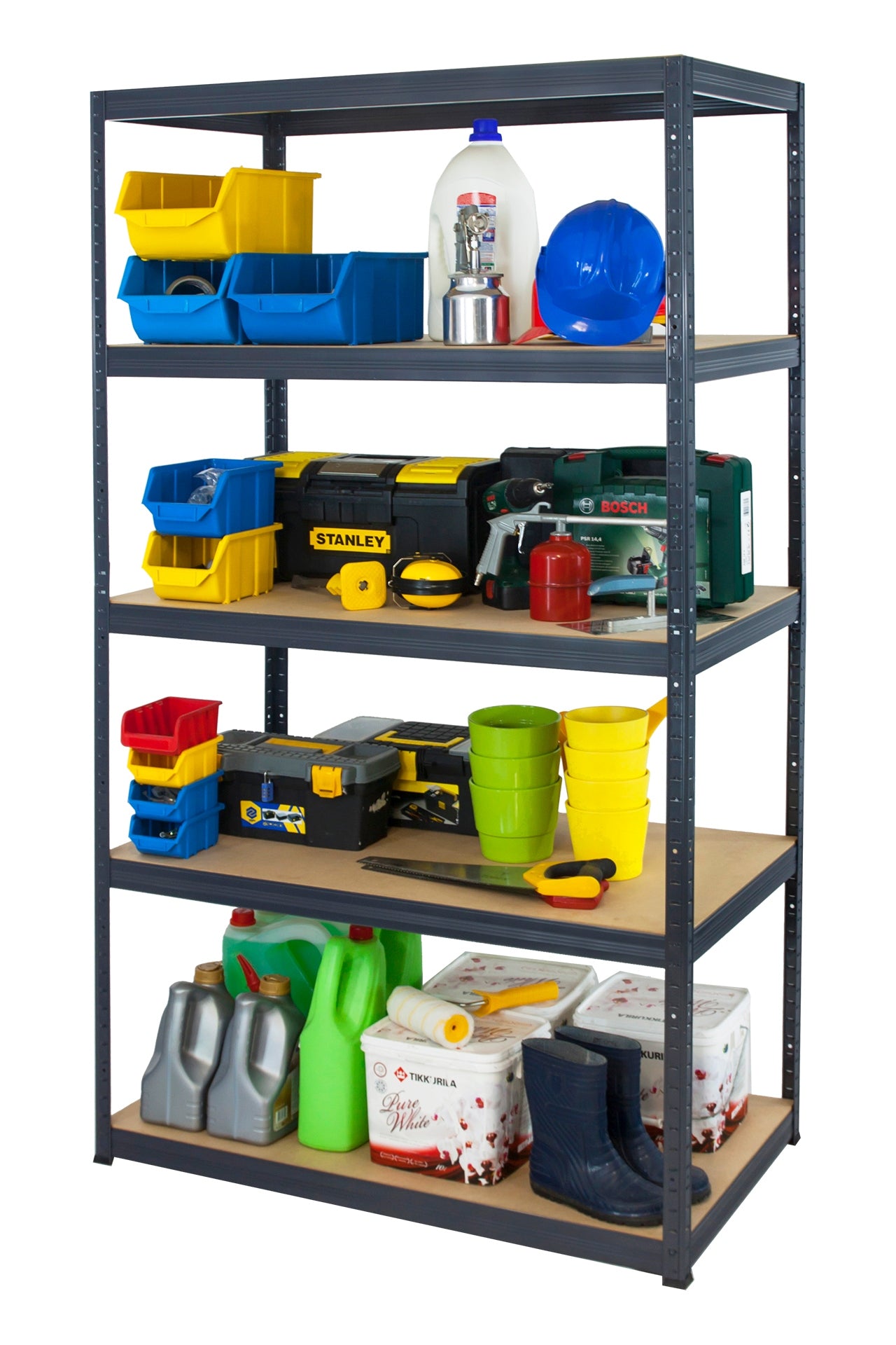 Premium metal storage rack HELIOS 180x150x45cm 5Px275kg DURABLE Packaging status original