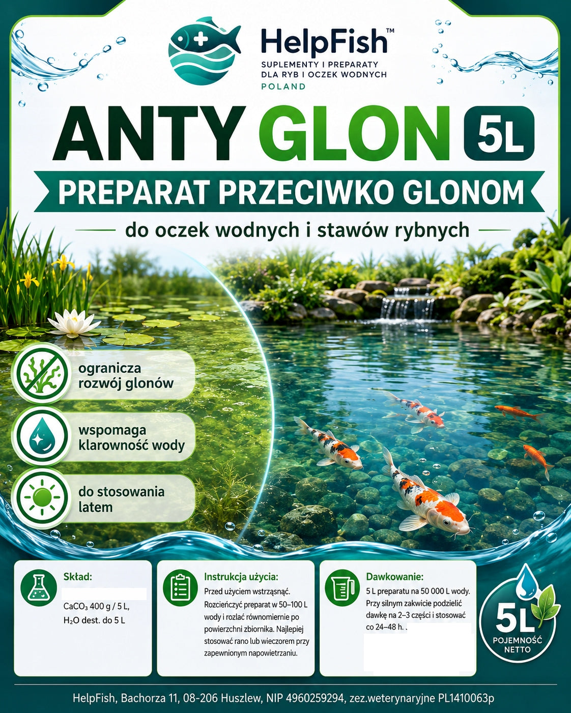 Preparation for pond water removes filamentous algae 3l Manufacturer code T753327