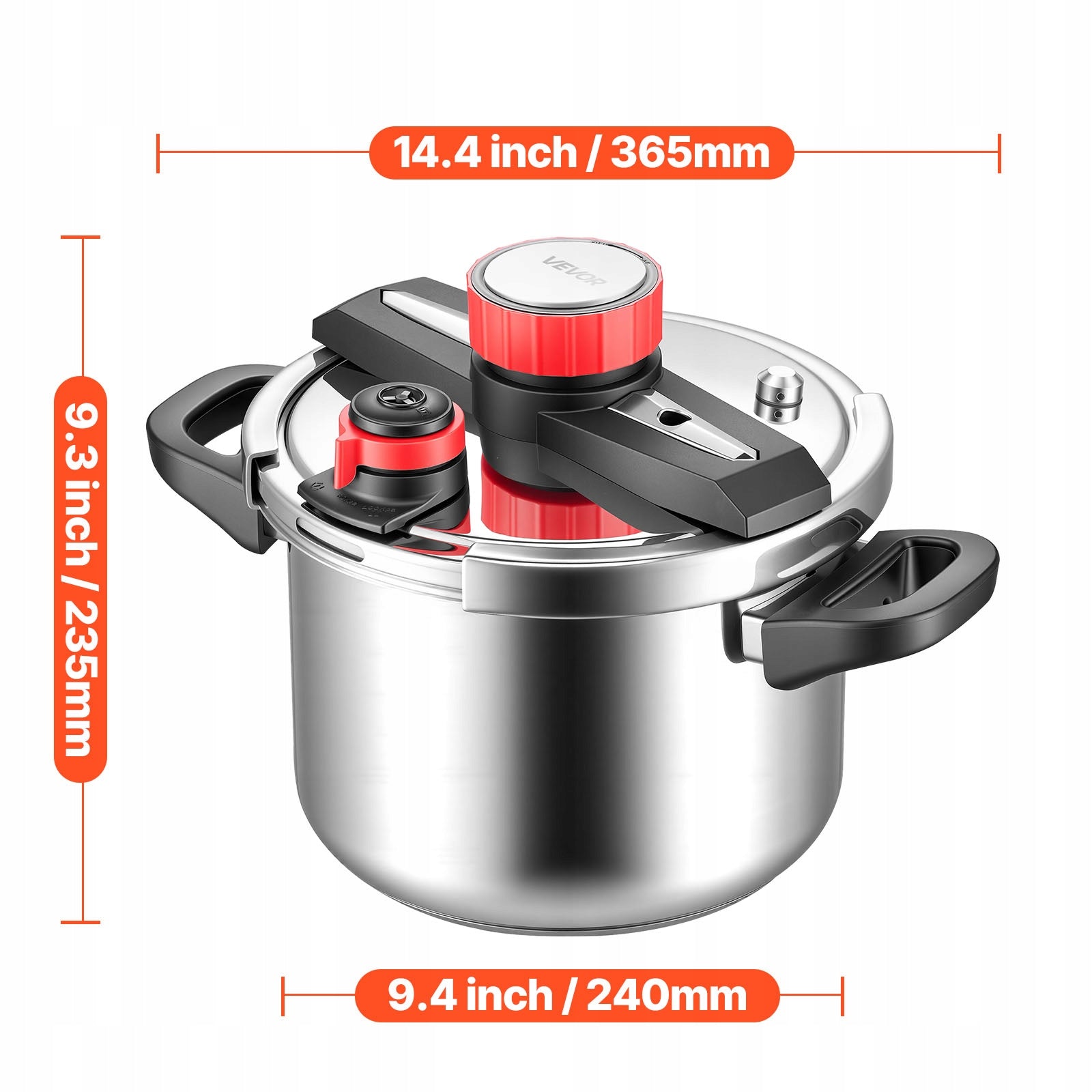 Pressure Cooker 6L 3 Pressure Levels Easy to Clean With Steam Cartridge Brand Vevor