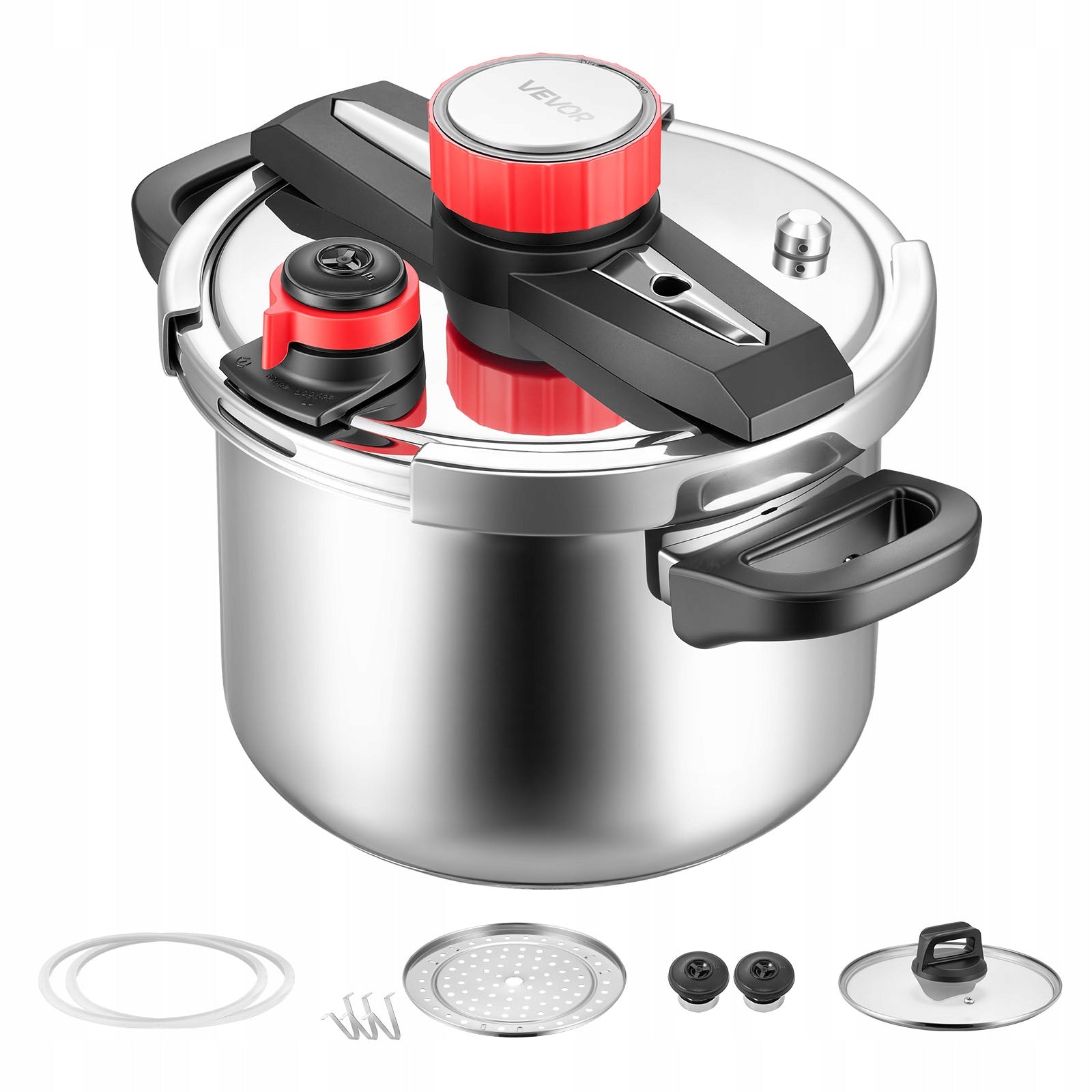 Pressure Cooker 6L 3 Pressure Levels Easy to Clean With Steam Cartridge Capacity 6 l