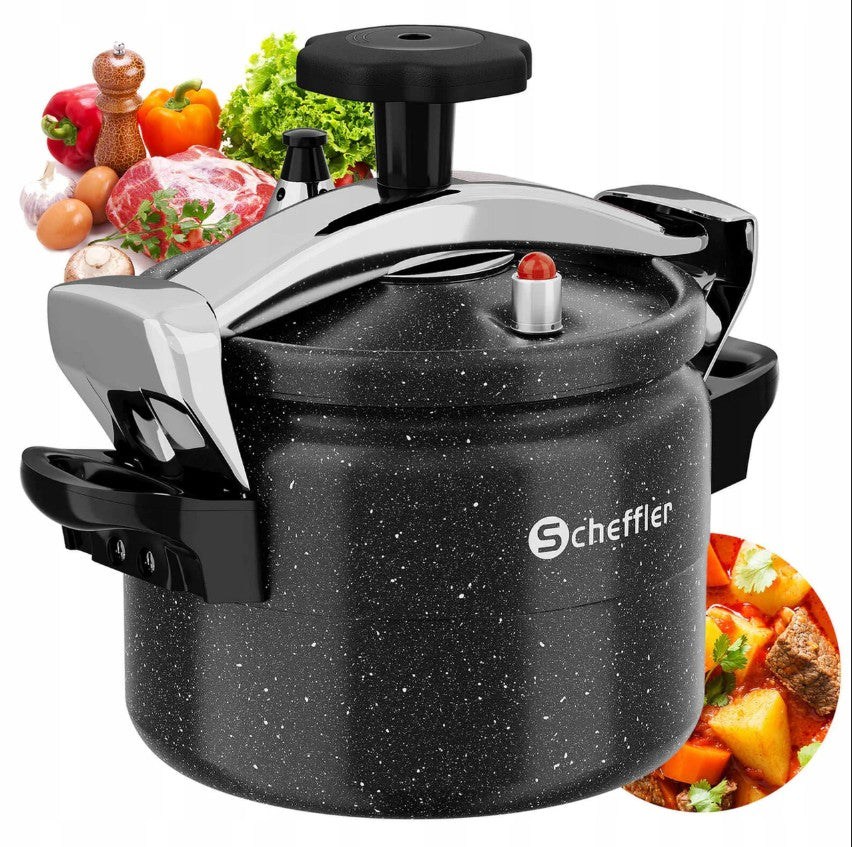 Pressure Cooker Aluminum Pressure Pot 11 Liters for Gas Induction BLACK