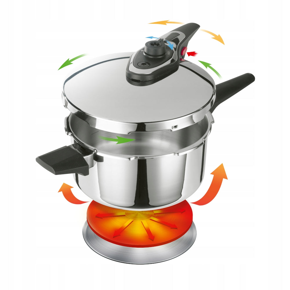 Pressure Cooker LAMART LT1311 4L Stainless Steel Pressure Gauge Induction Gas Packaging status original