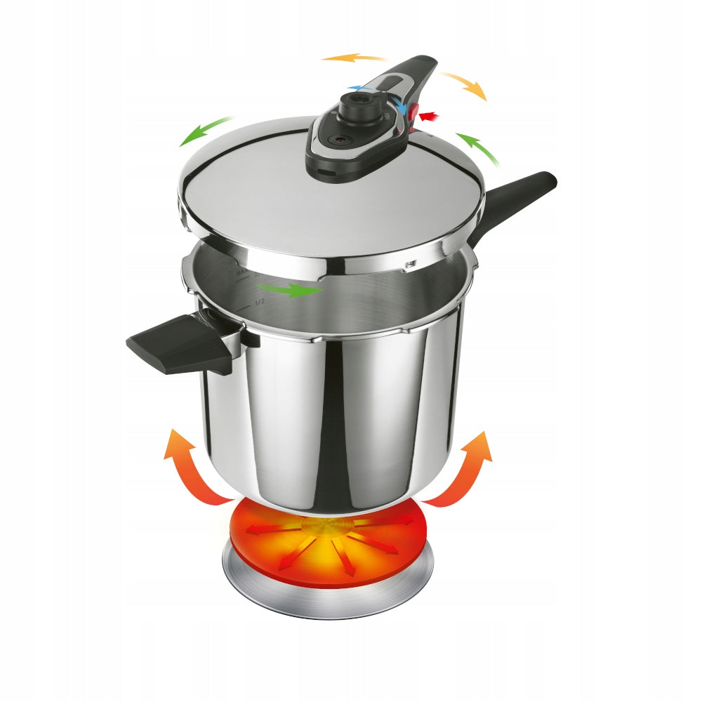 Pressure Cooker LAMART LT1312 7L Stainless Steel Pressure Gauge Induction Gas Packaging status original