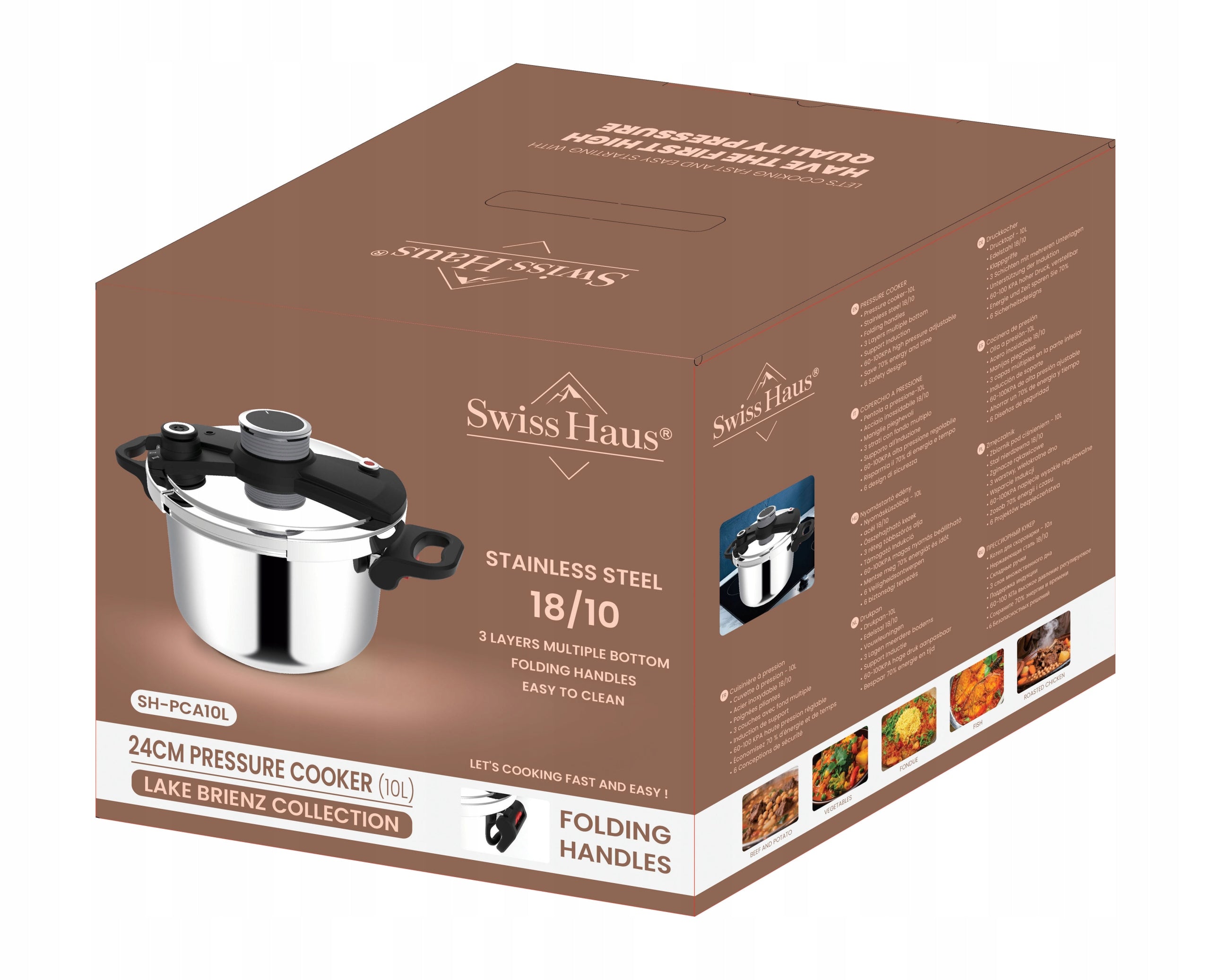 Pressure Cooker Pressure Pot 10 Liters for Gas Induction Manufacturer code SH-PCA10L