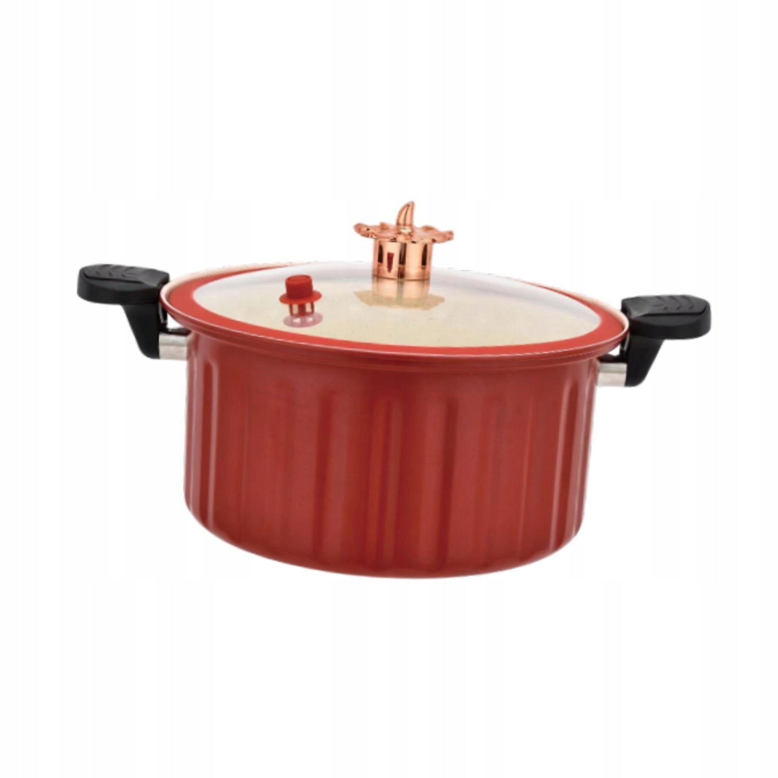 Pressure Cooking Pot Thicken Multi Cooker 8L with Cover Slow Cooker red Packaging status original