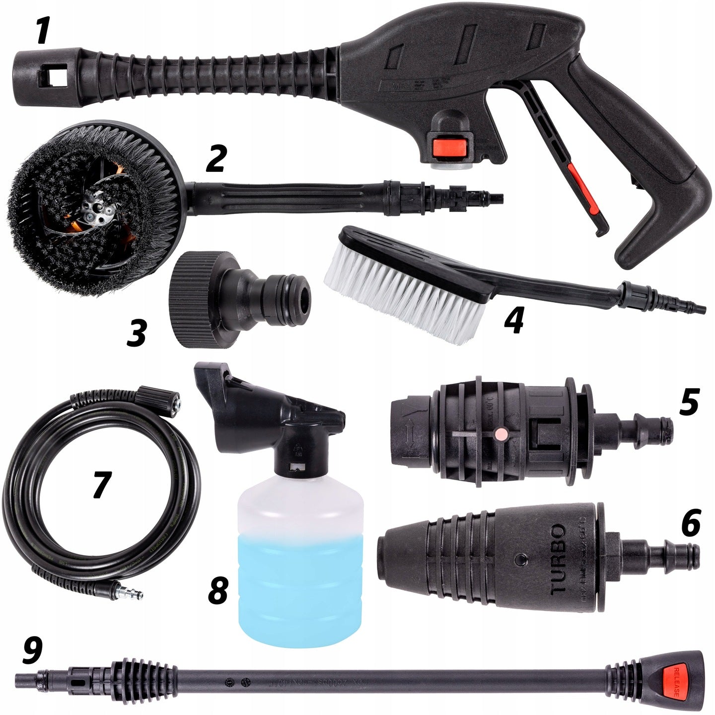 Pressure Washer Lavor 1800W 190ewBar ALUMINUM Pump + 2 BRUSHES Pump type made of aluminum