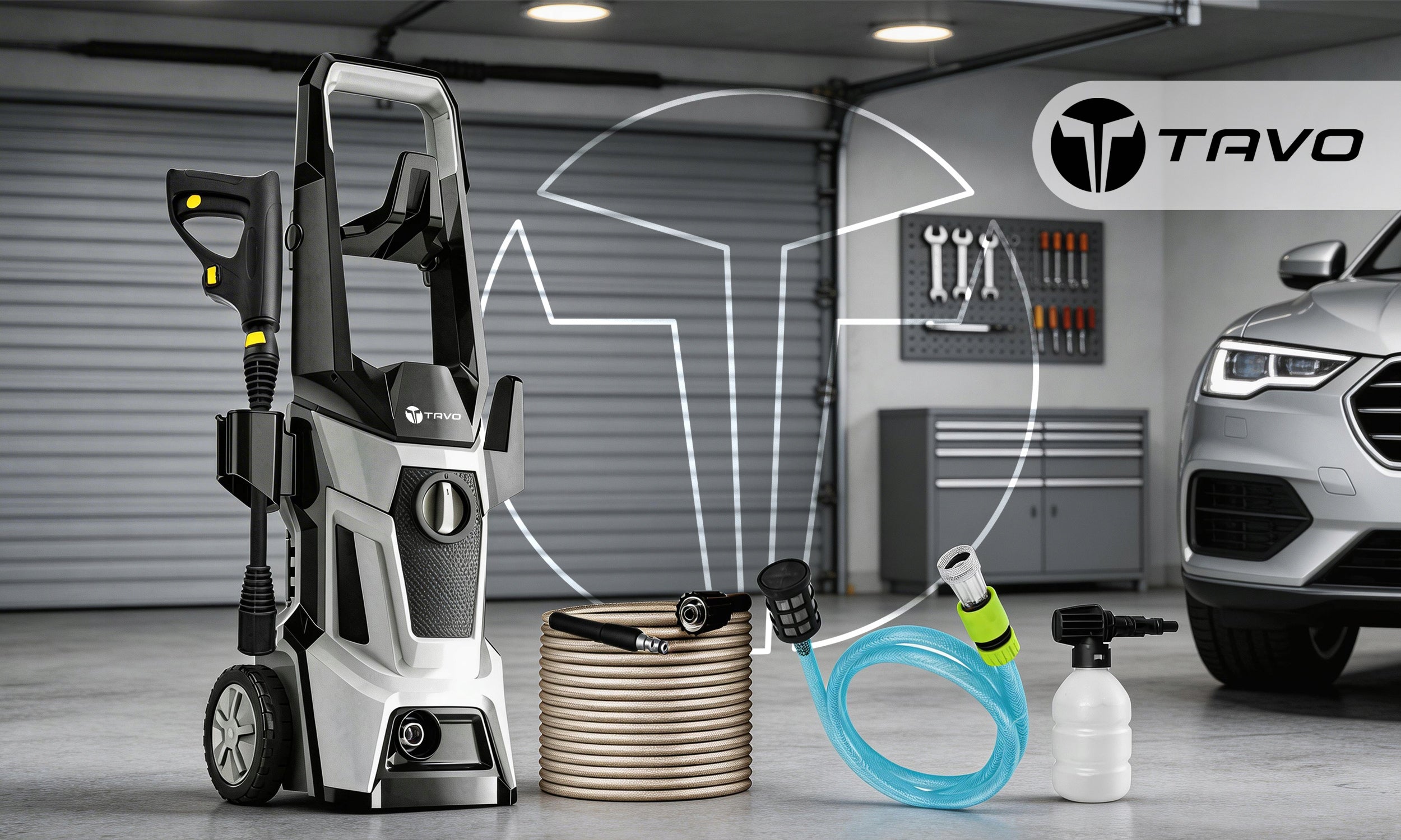 Pressure Washer Strong 260 Bar 2500W For Cleaning Cube Self-Suction Cars Pump type made of aluminum