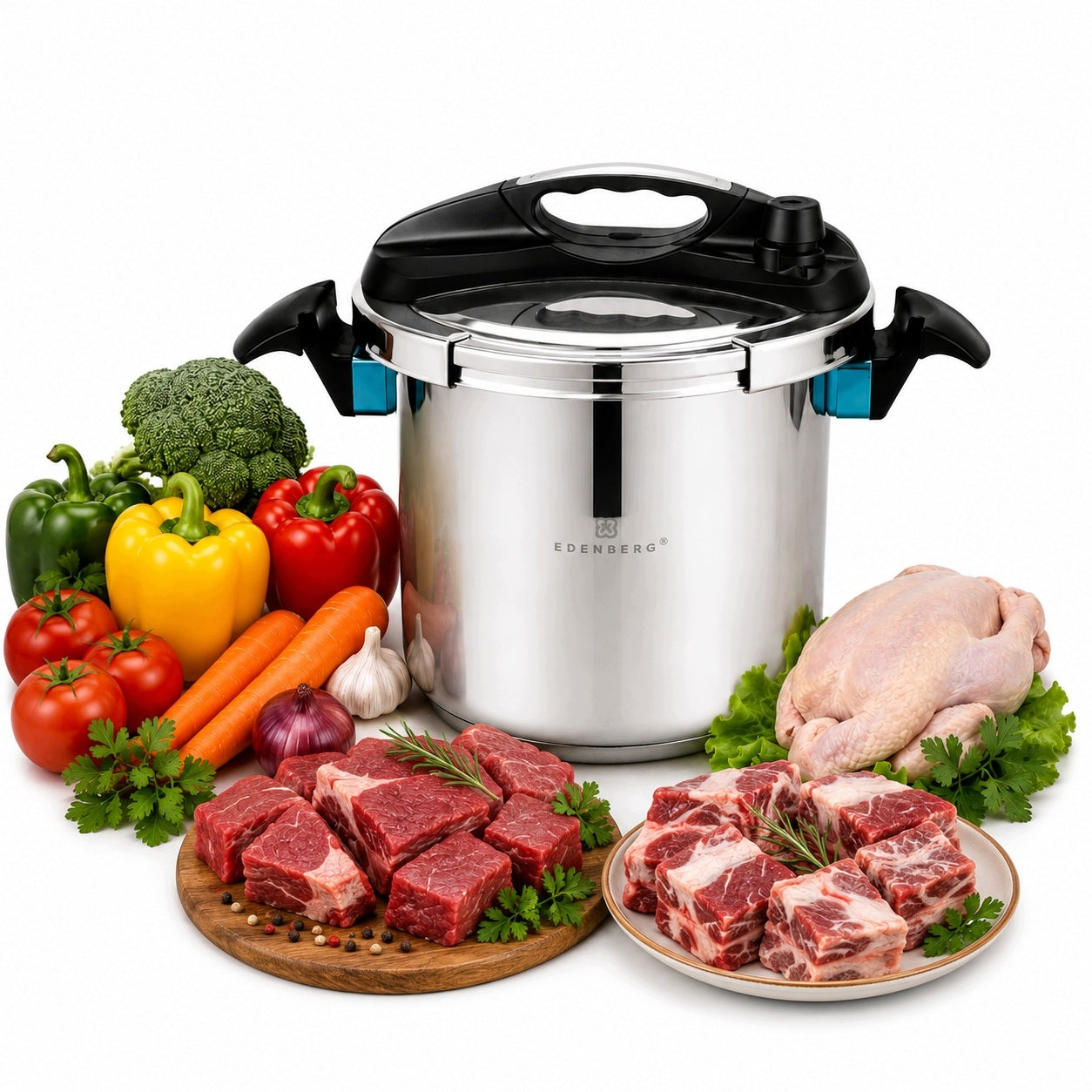 Pressure cooker Edenberg 4 l stainless steel induction dishwasher safe Brand Edenberg